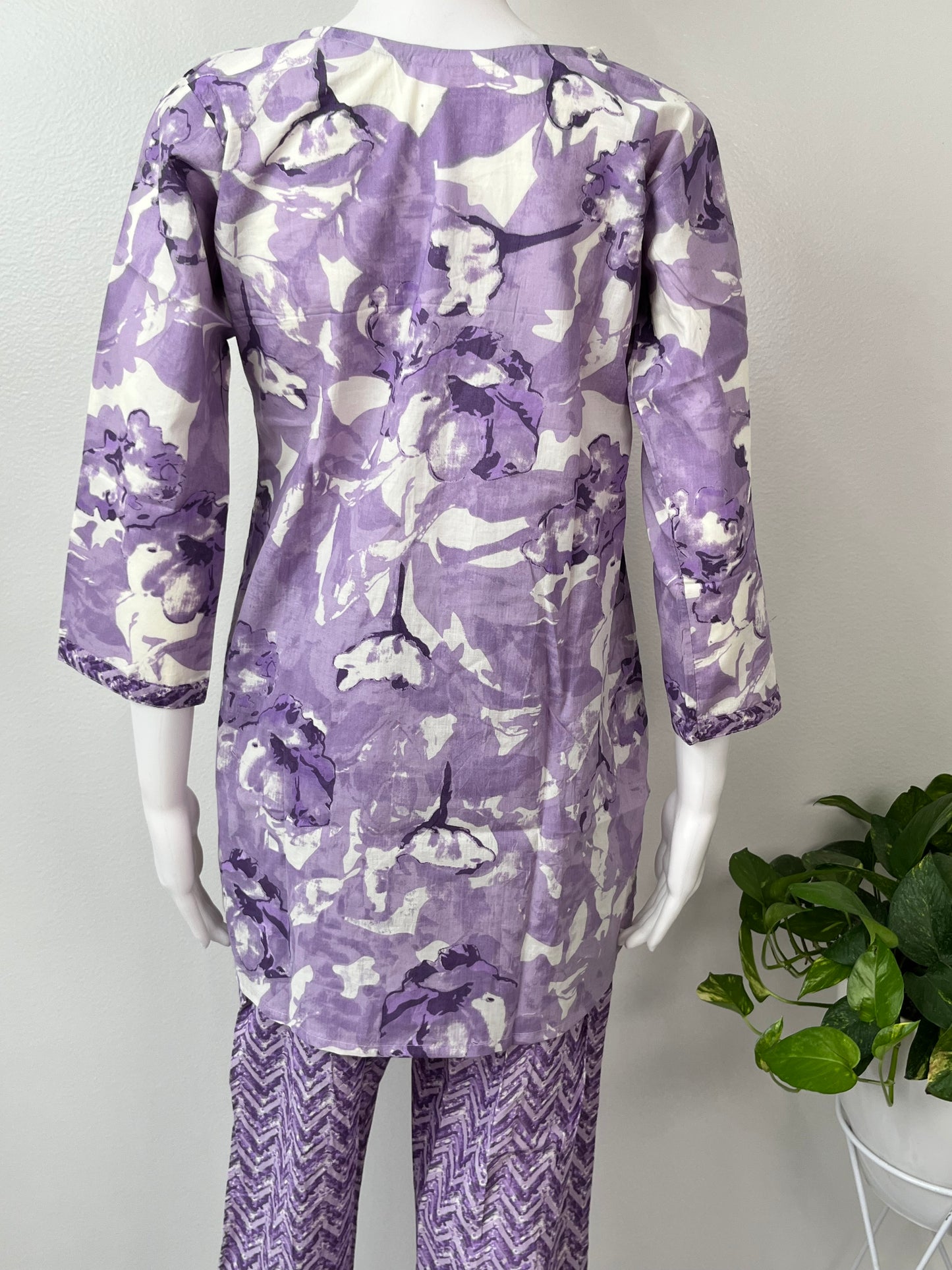 Lavender Bloom Cotton Loungewear Set