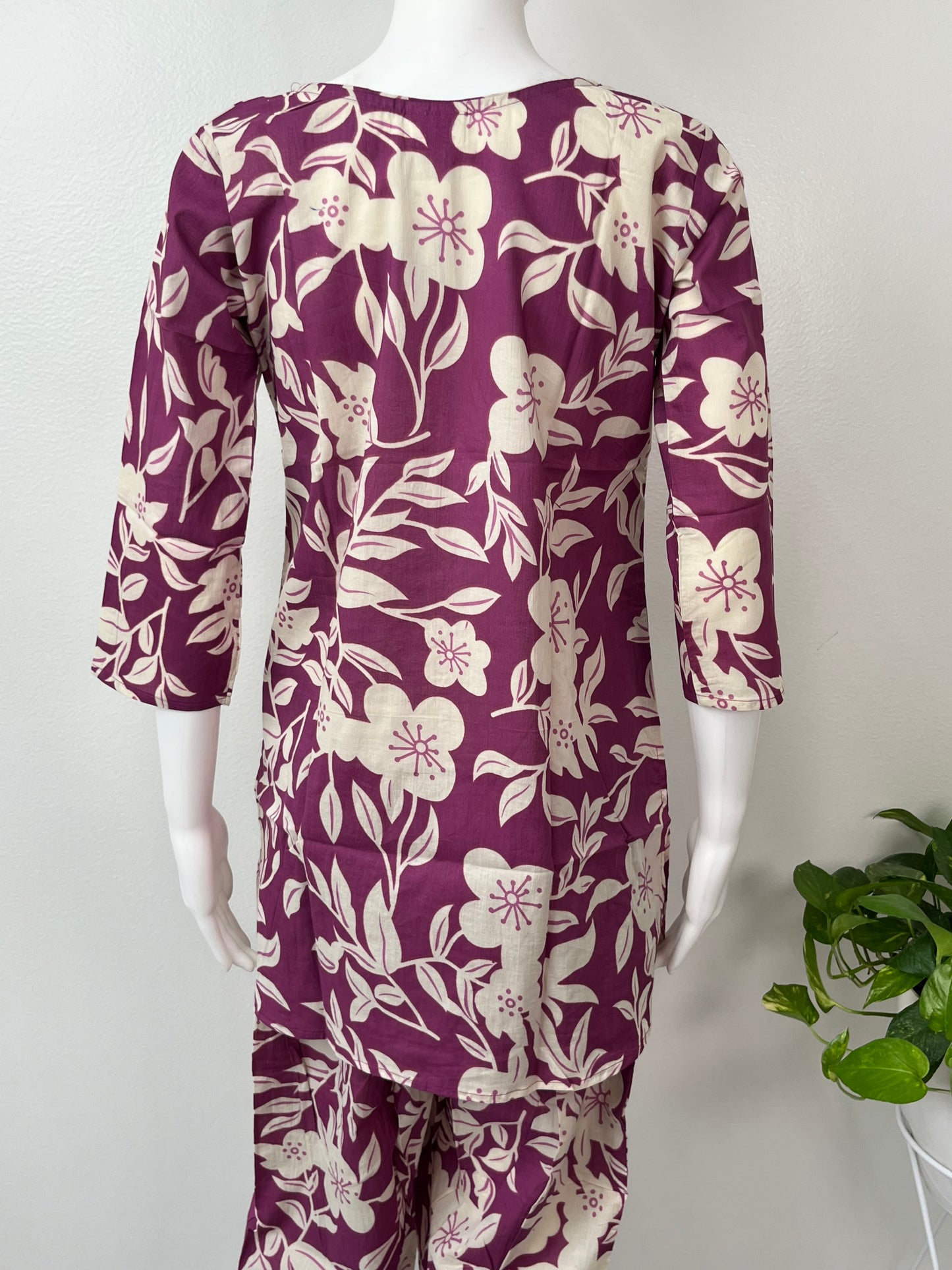 Berry Floral Cotton Lounge Set