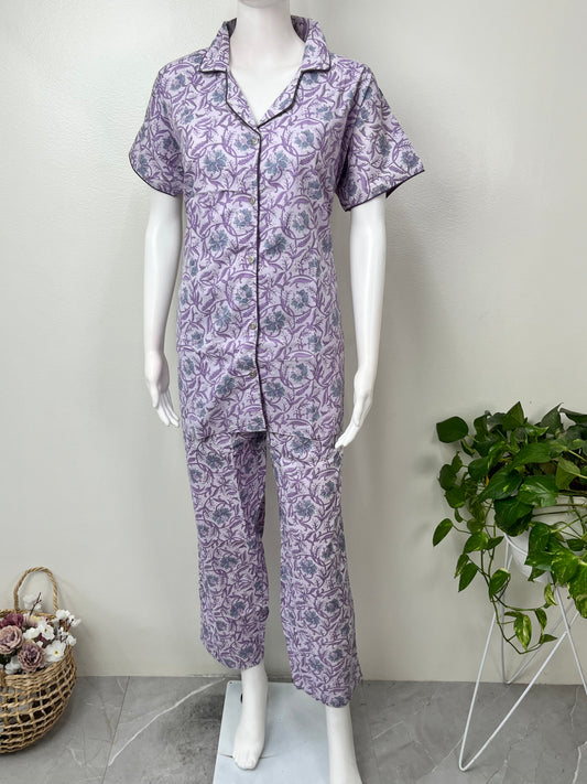 Comfort Fit Cotton Night Suit- Half Sleeves
