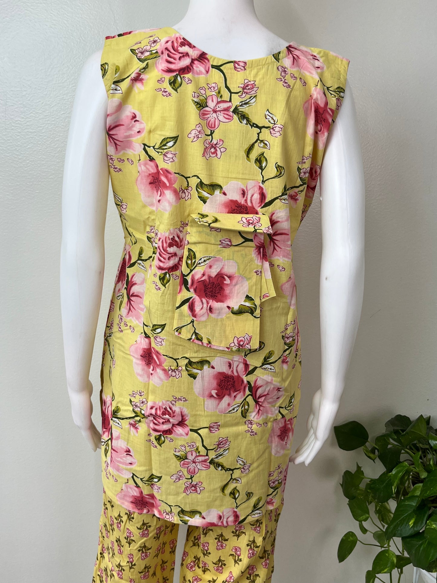 Lightweight Cotton Nightwear Set- Light Yellow