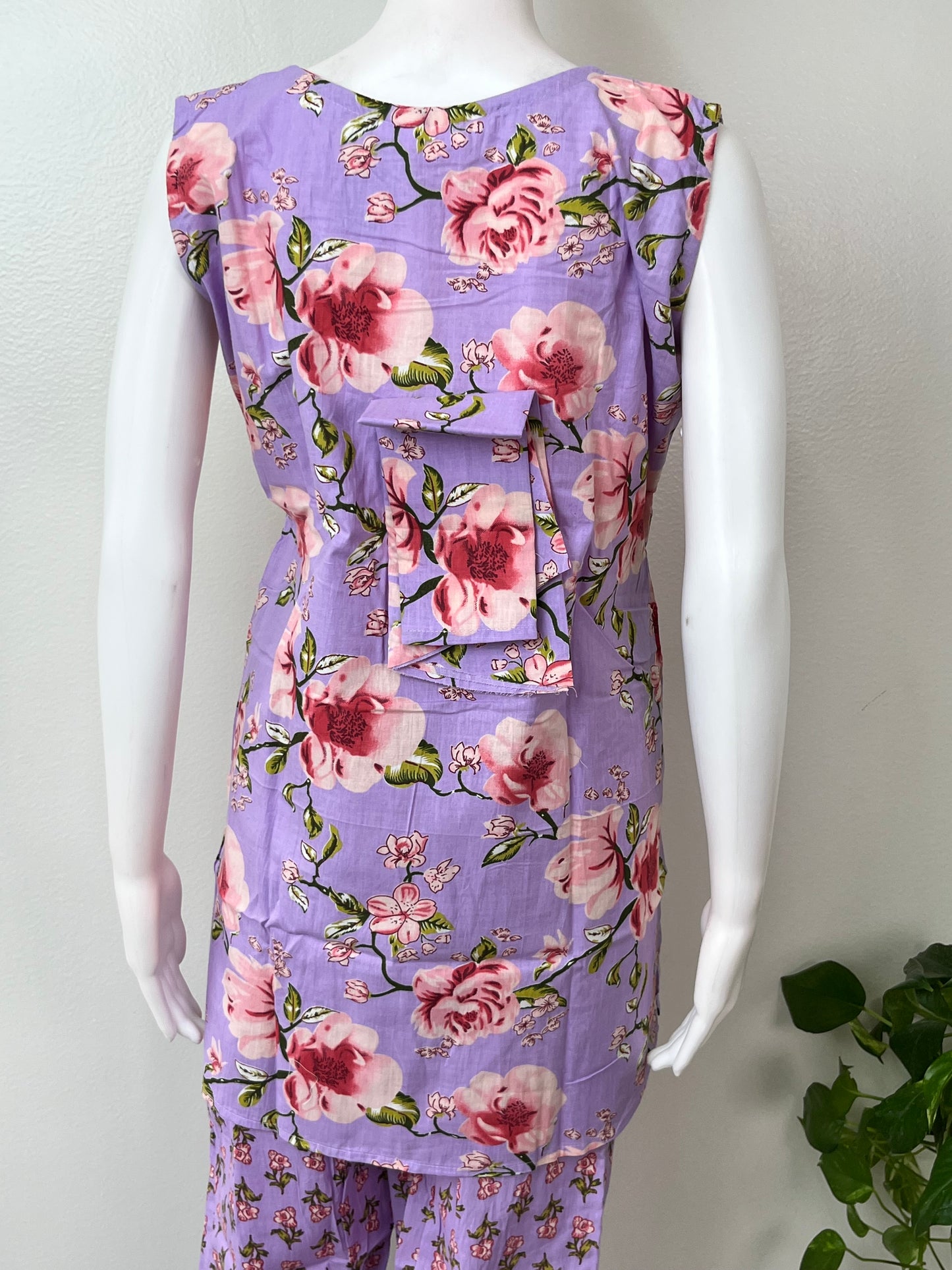 Floral Print Women's Cotton Co-ord Night Suit