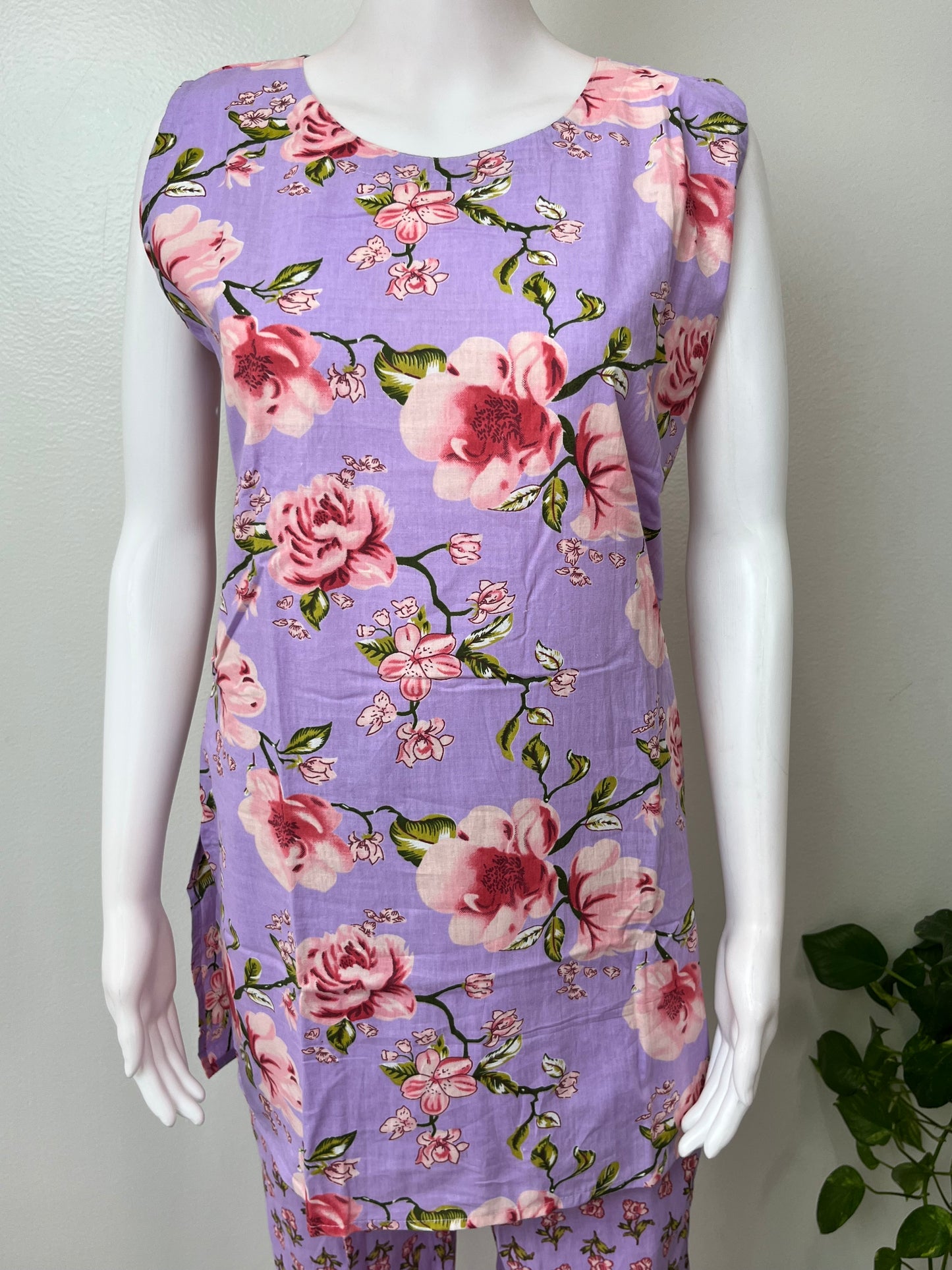 Floral Print Women's Cotton Co-ord Night Suit