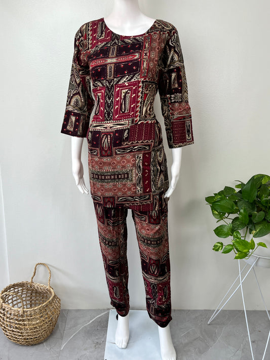 Mulberry Mood Rayon Night Suit