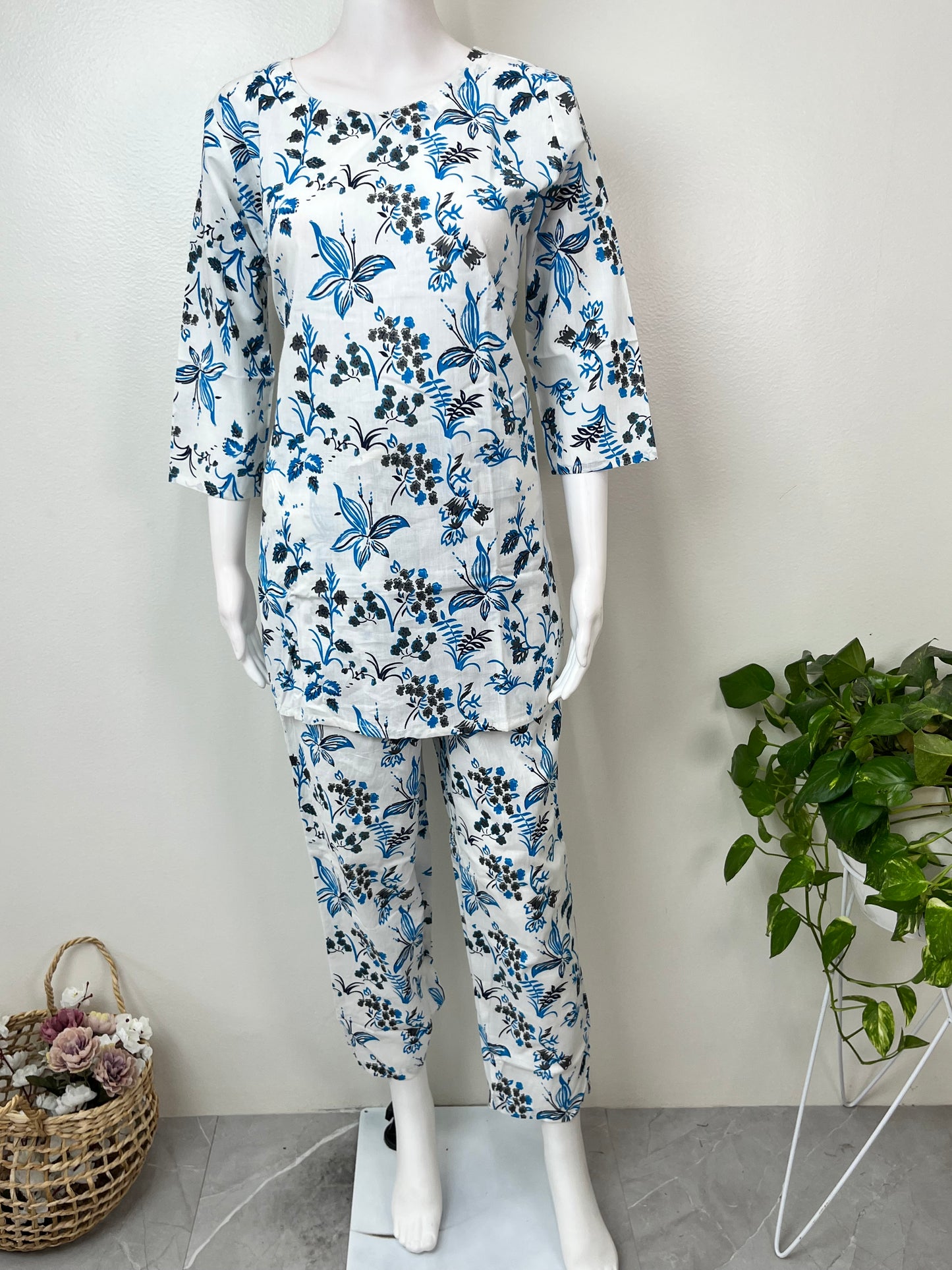 Soft Cotton Lounge Night Suit- Floral Print