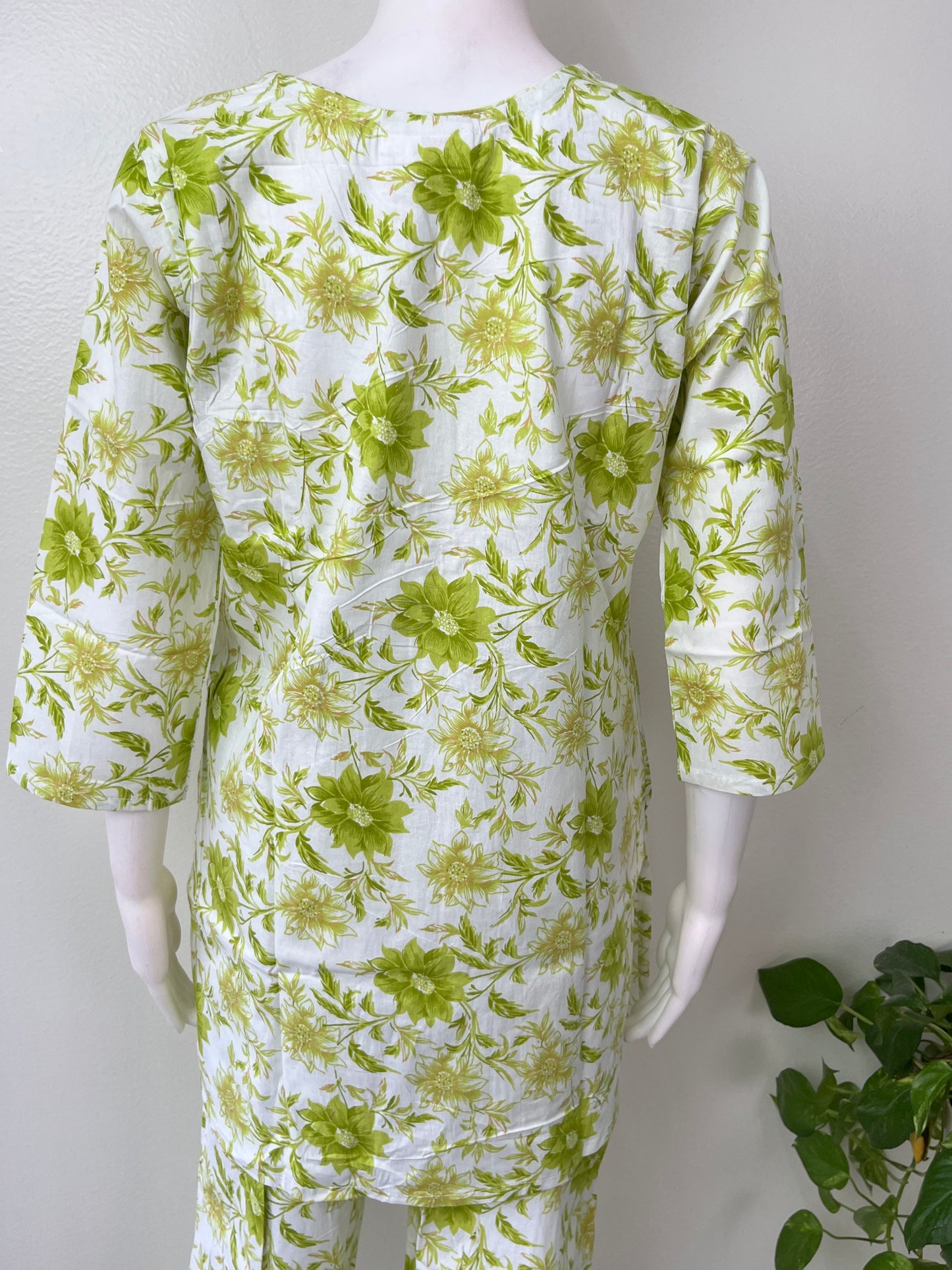 Casual Cotton Nightwear Co-Ord - Lime Green