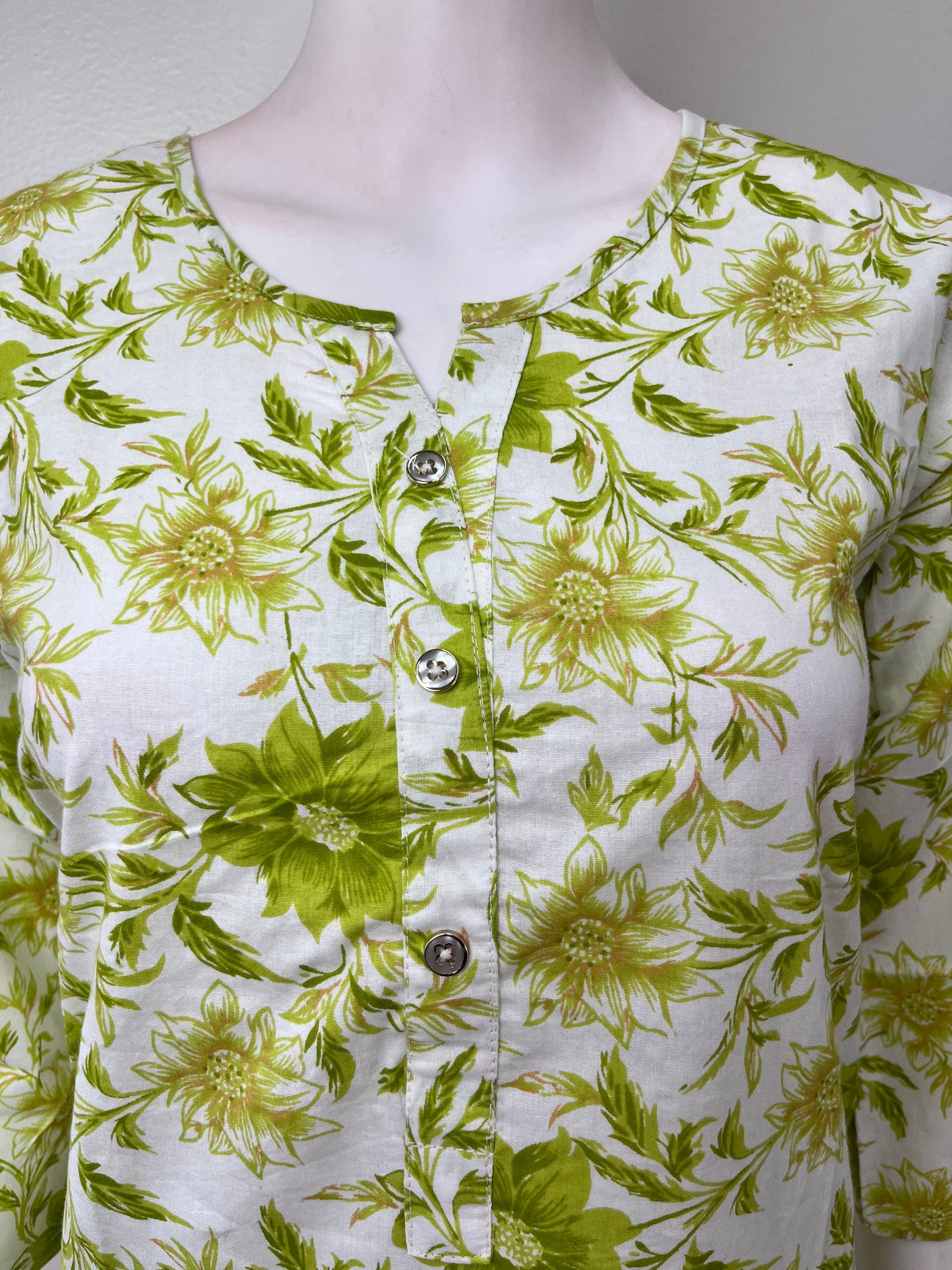 Casual Cotton Nightwear Co-Ord - Lime Green