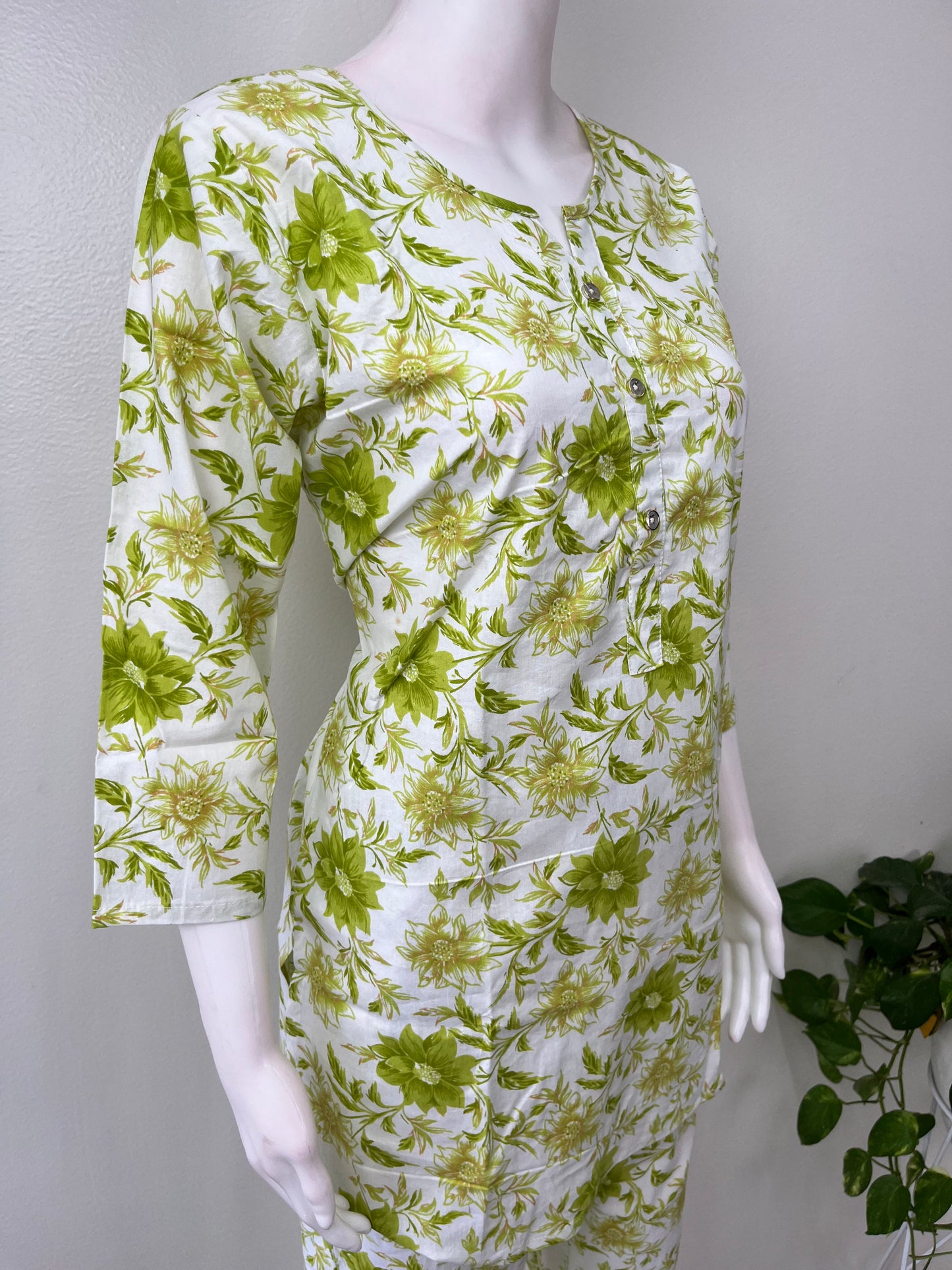 Casual Cotton Nightwear Co-Ord - Lime Green