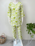 Casual Cotton Nightwear Co-Ord - Lime Green