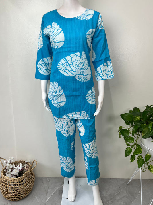 Elegant Blue Nightwear Set