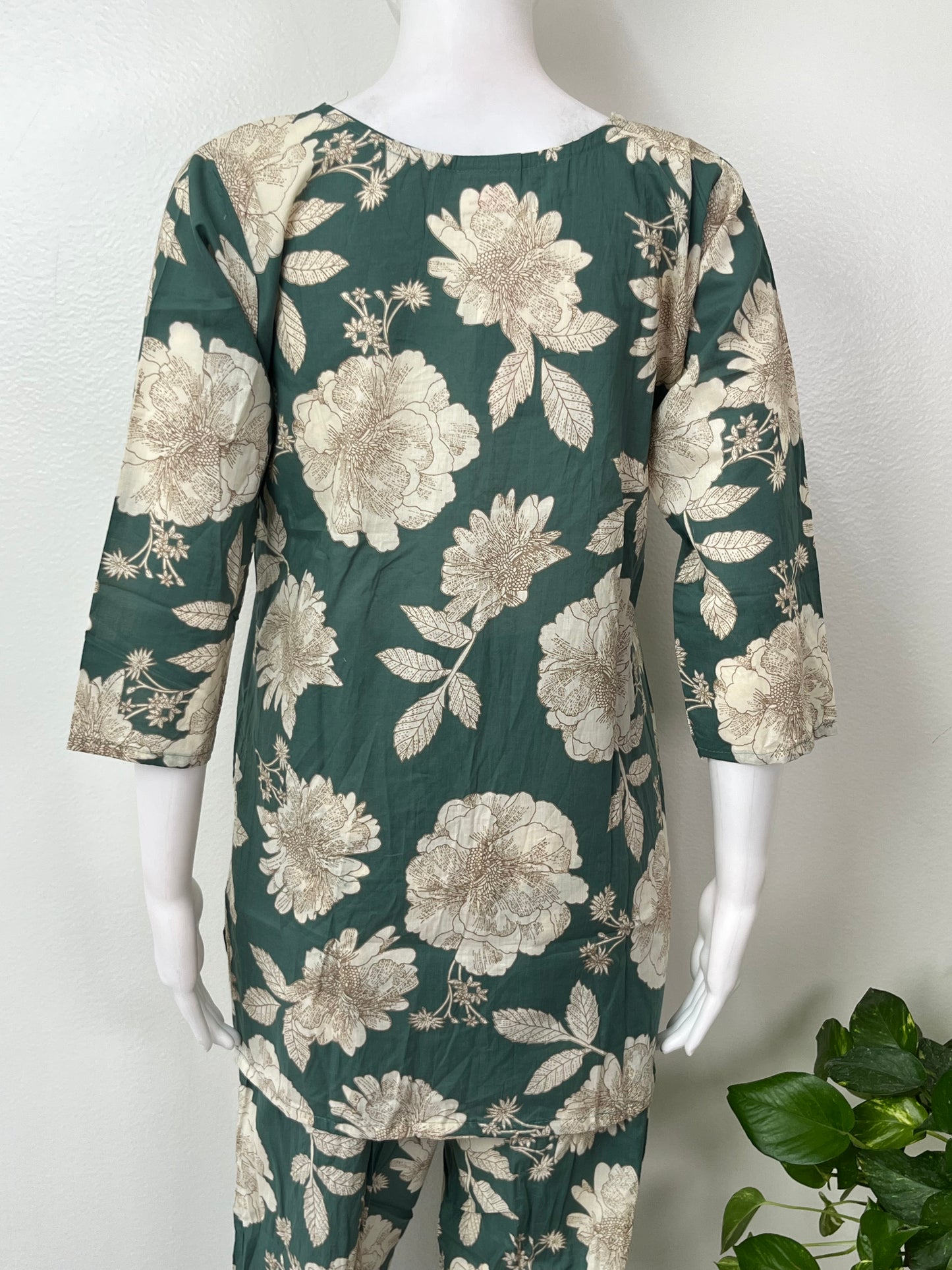 Green Pure Cotton Night Suit