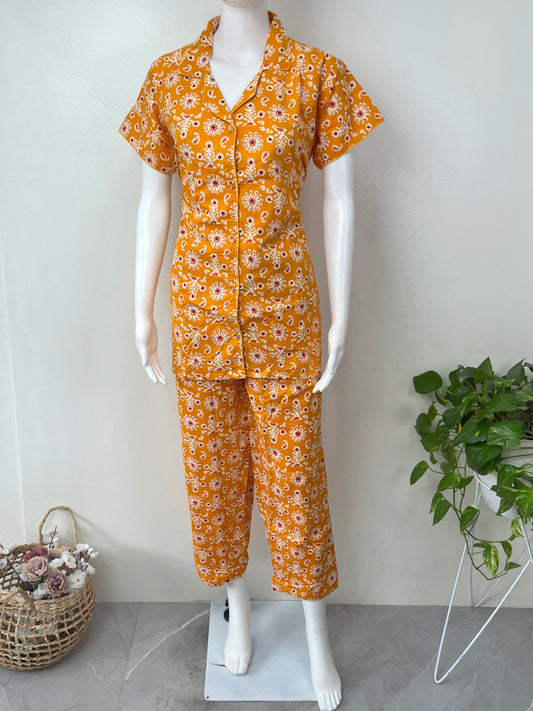Relaxed Cotton Shirt & Pant Night Suit