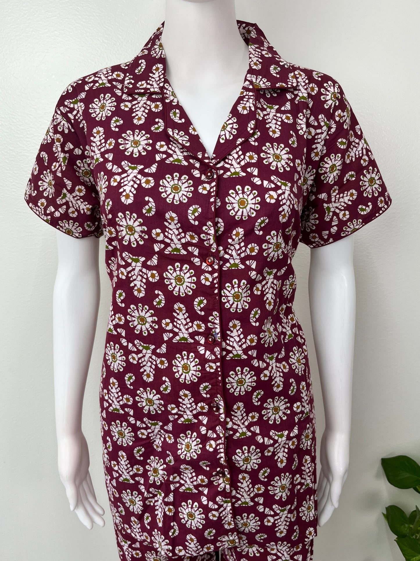 Everyday Cotton Nightwear- Button Top & Bottom Set