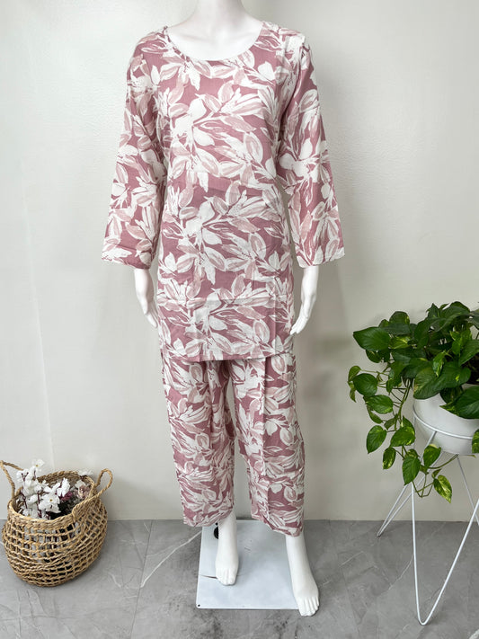 Pink Hues Rayon Night Suit
