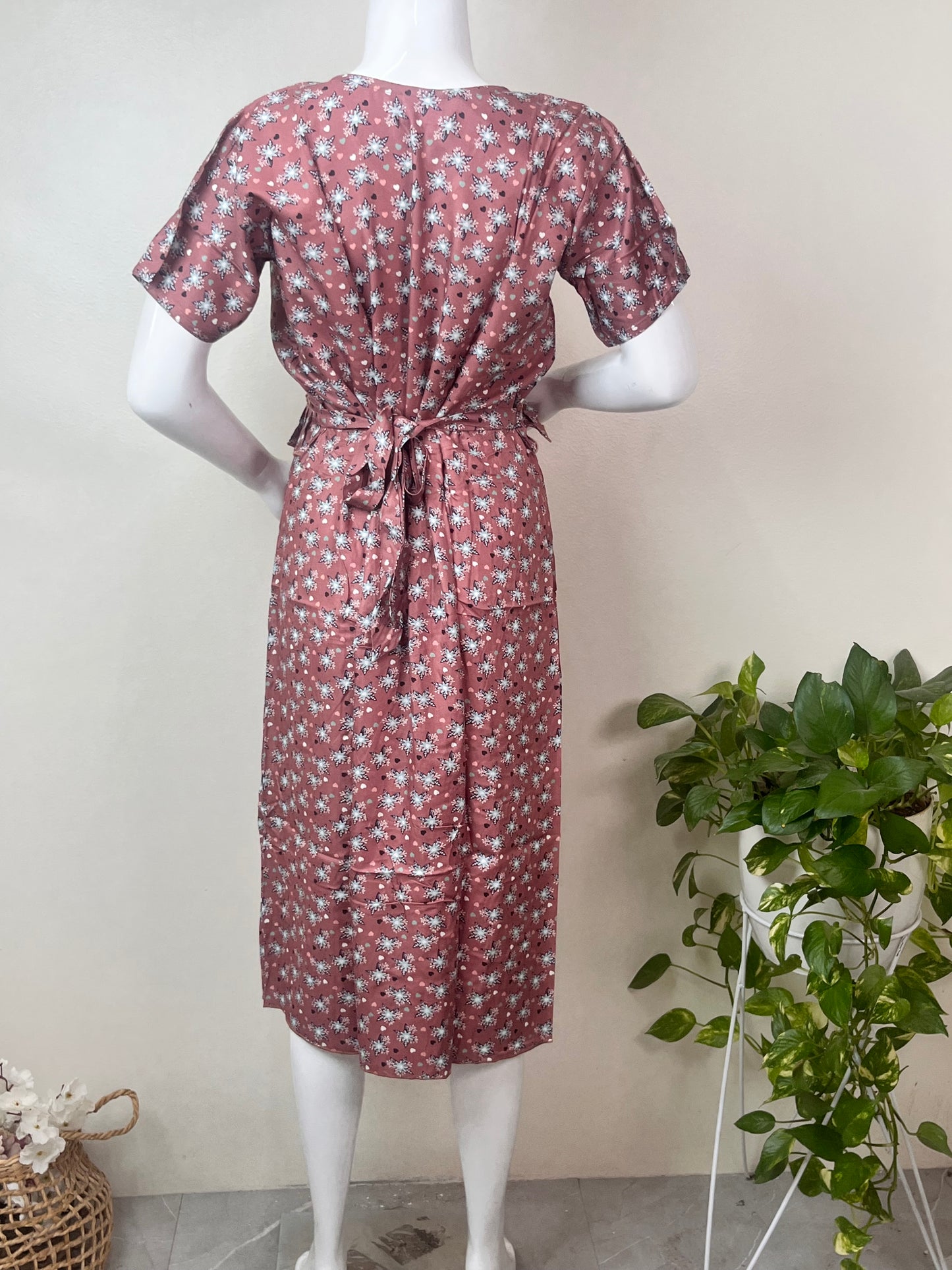 Nursing Comfort Rayon Fabric Maternity Gown for Women