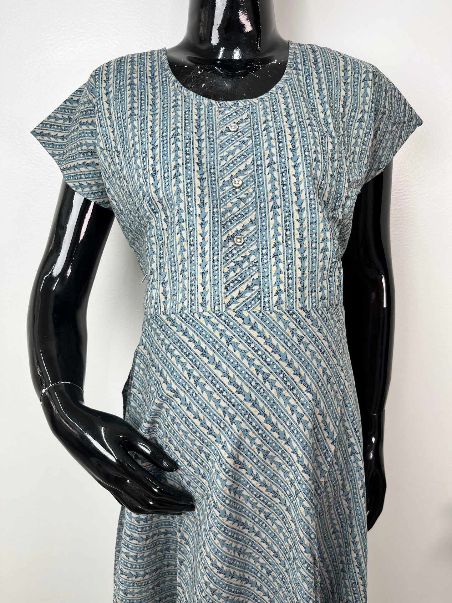 Pure Cotton Light Blue Feeding Gown for Women