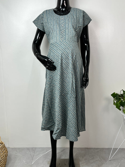 Pure Cotton Light Blue Feeding Gown for Women