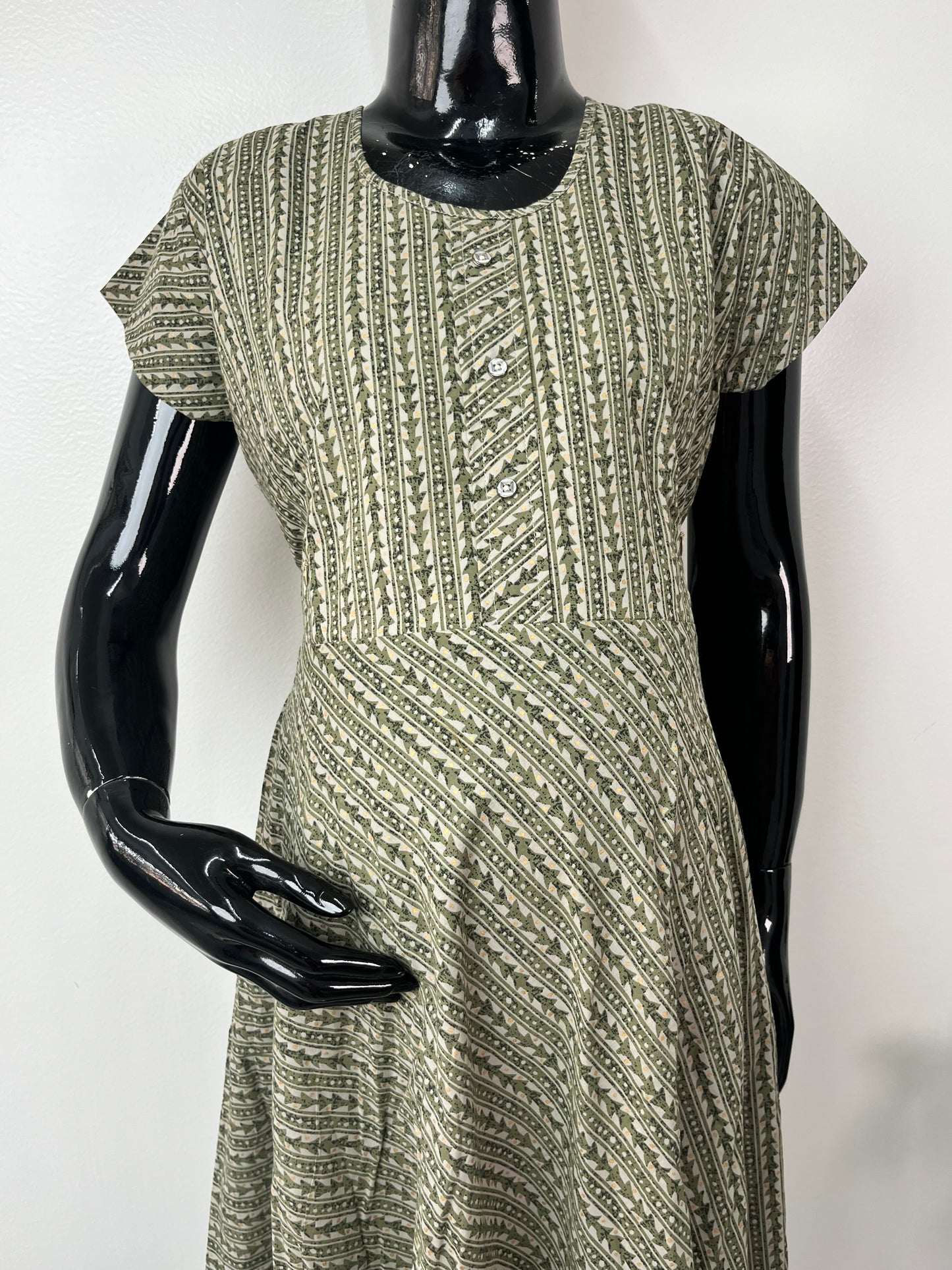 Olive Green Soft & Breathable Pure Cotton Maternity Gown
