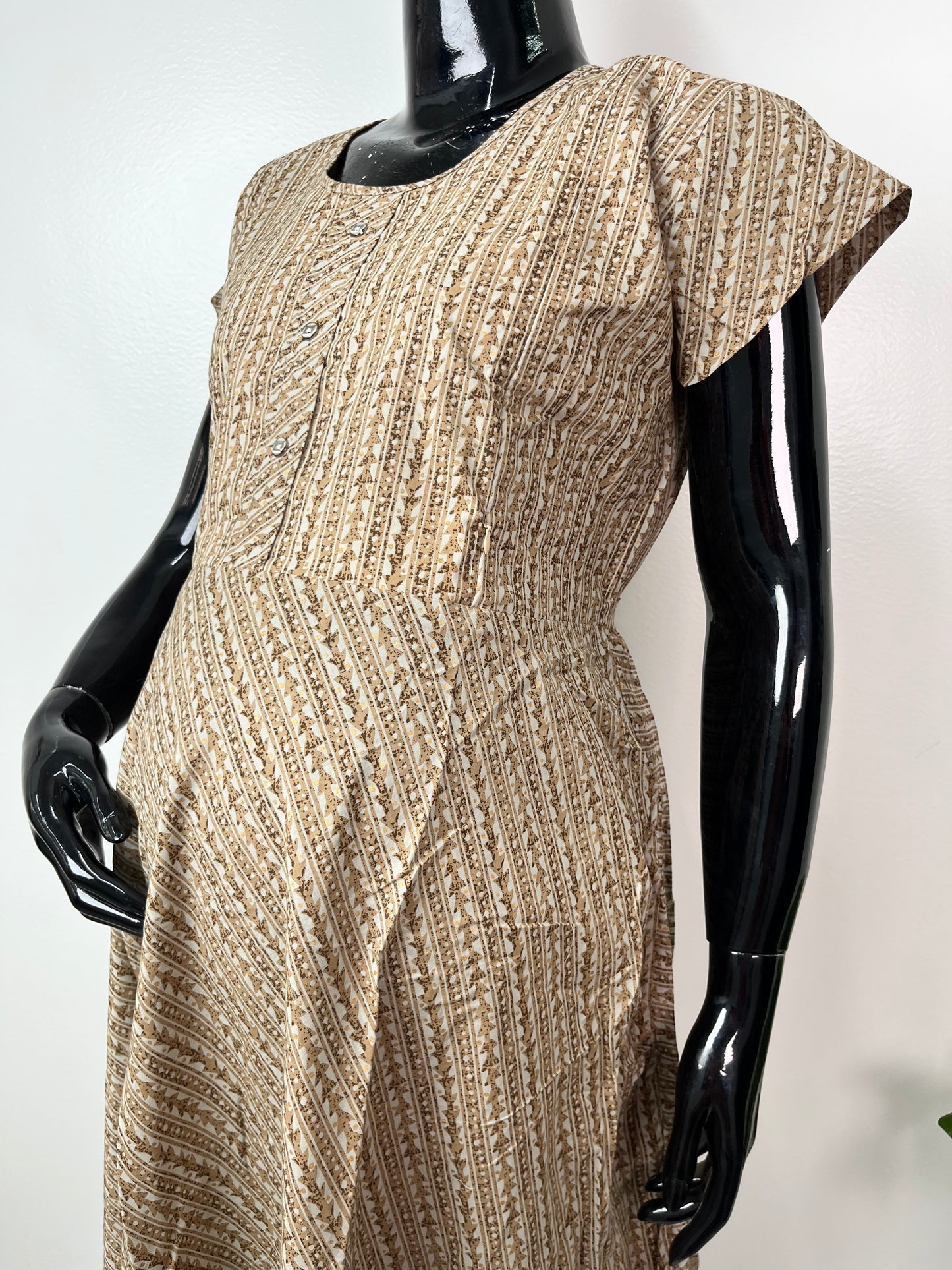 Pure Cotton Beige Feeding Gown for Women