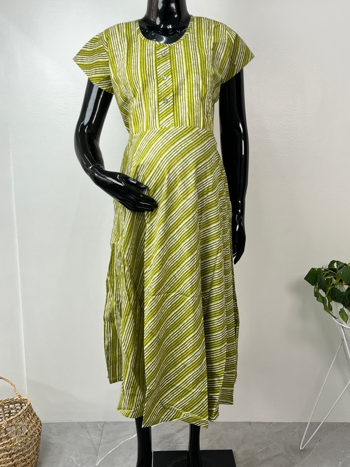 Pure Cotton Yellow Maternity Gown for Women