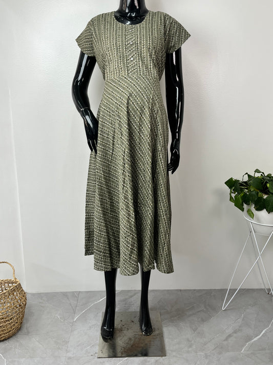 Olive Green Soft & Breathable Pure Cotton Maternity Gown