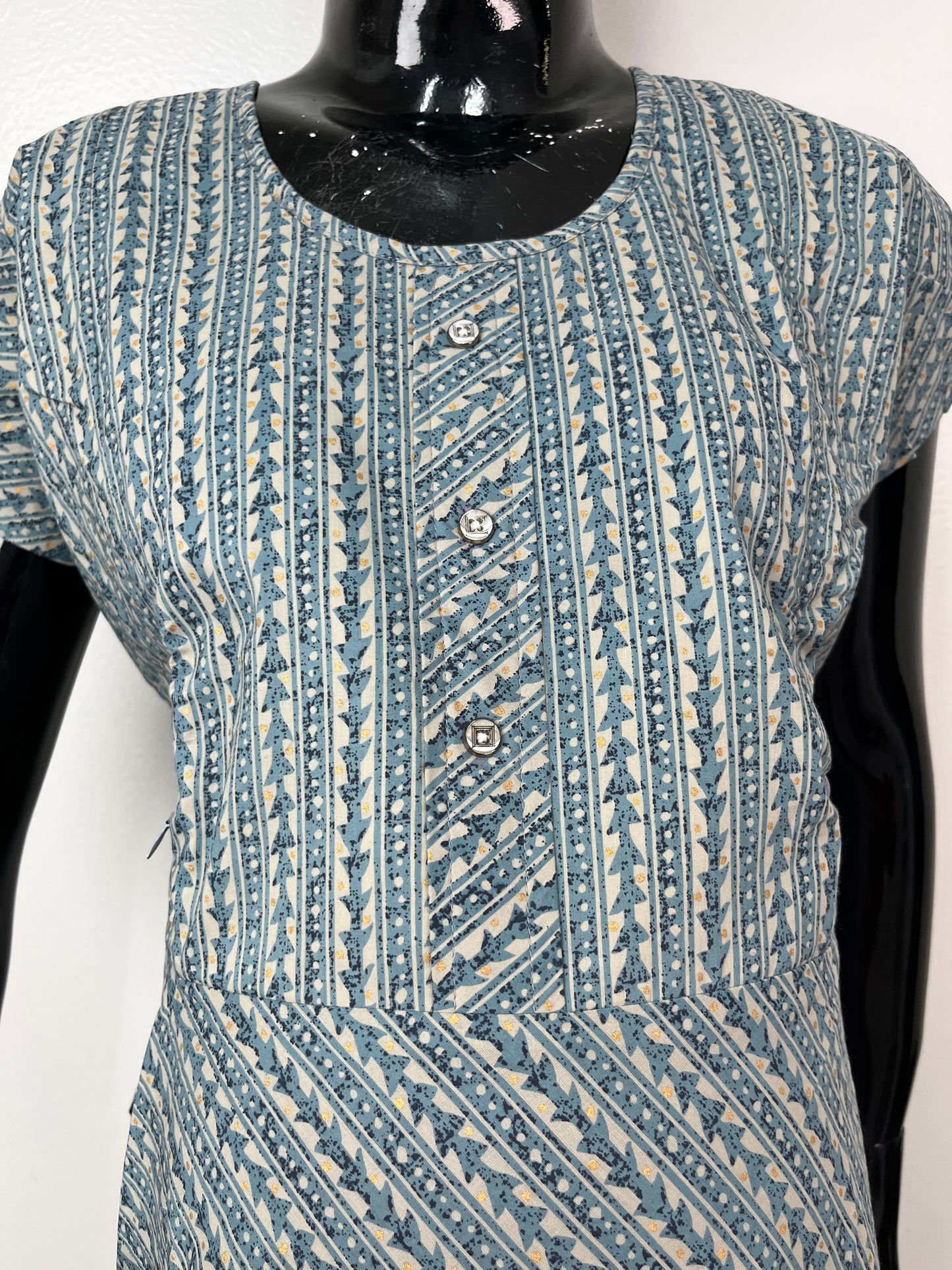 Pure Cotton Light Blue Feeding Gown for Women