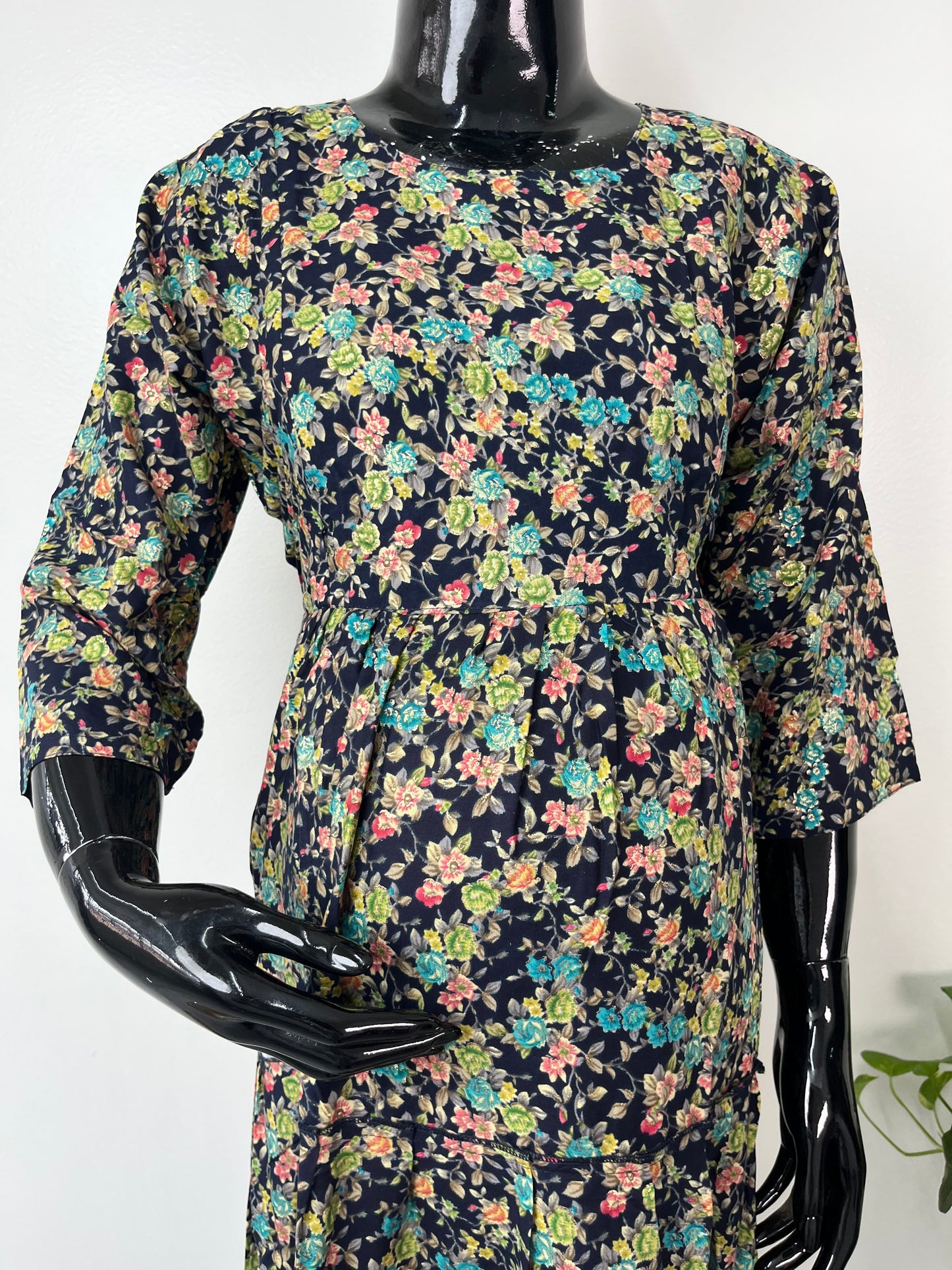Black Soft & Breathable Rayon Fabric Maternity Gown