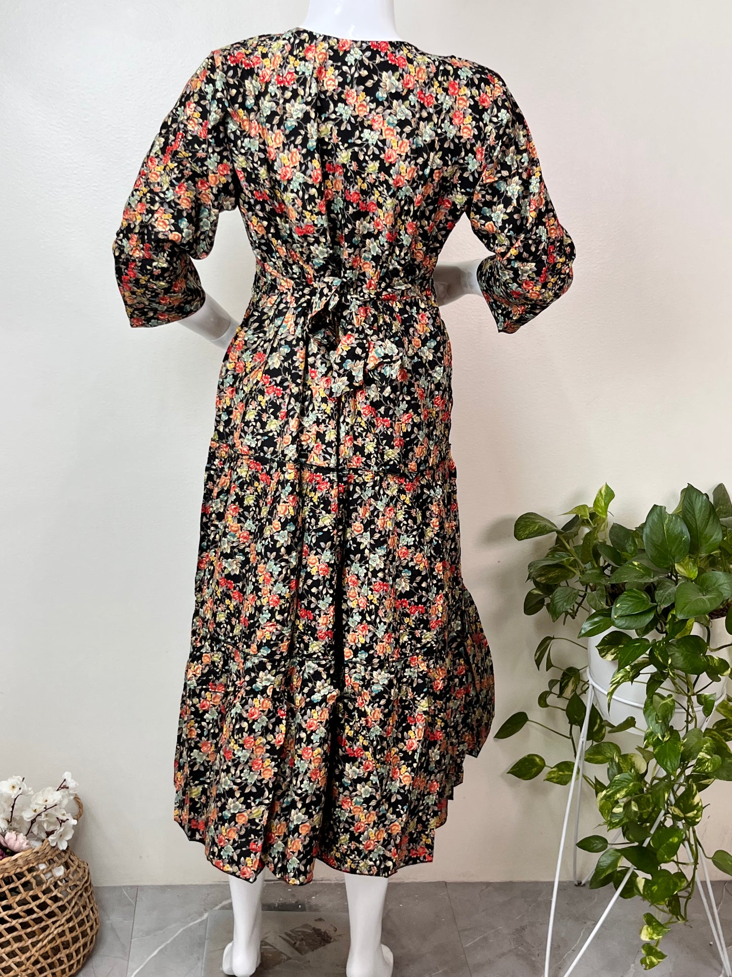 Motherhood Bliss Black Rayon Fabric Maternity Gown