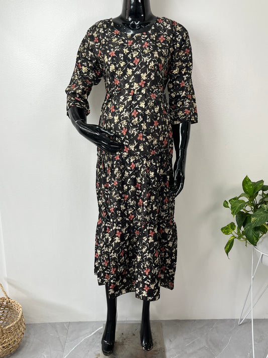 Black Maternity Rayon Bliss Gown