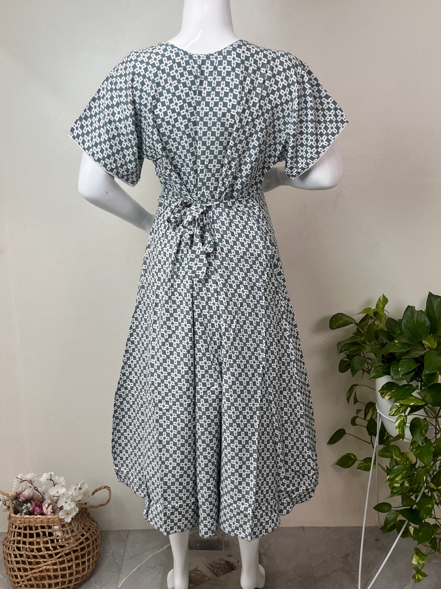 Gray Rayon Fabric Everyday Elegance Maternity Gown