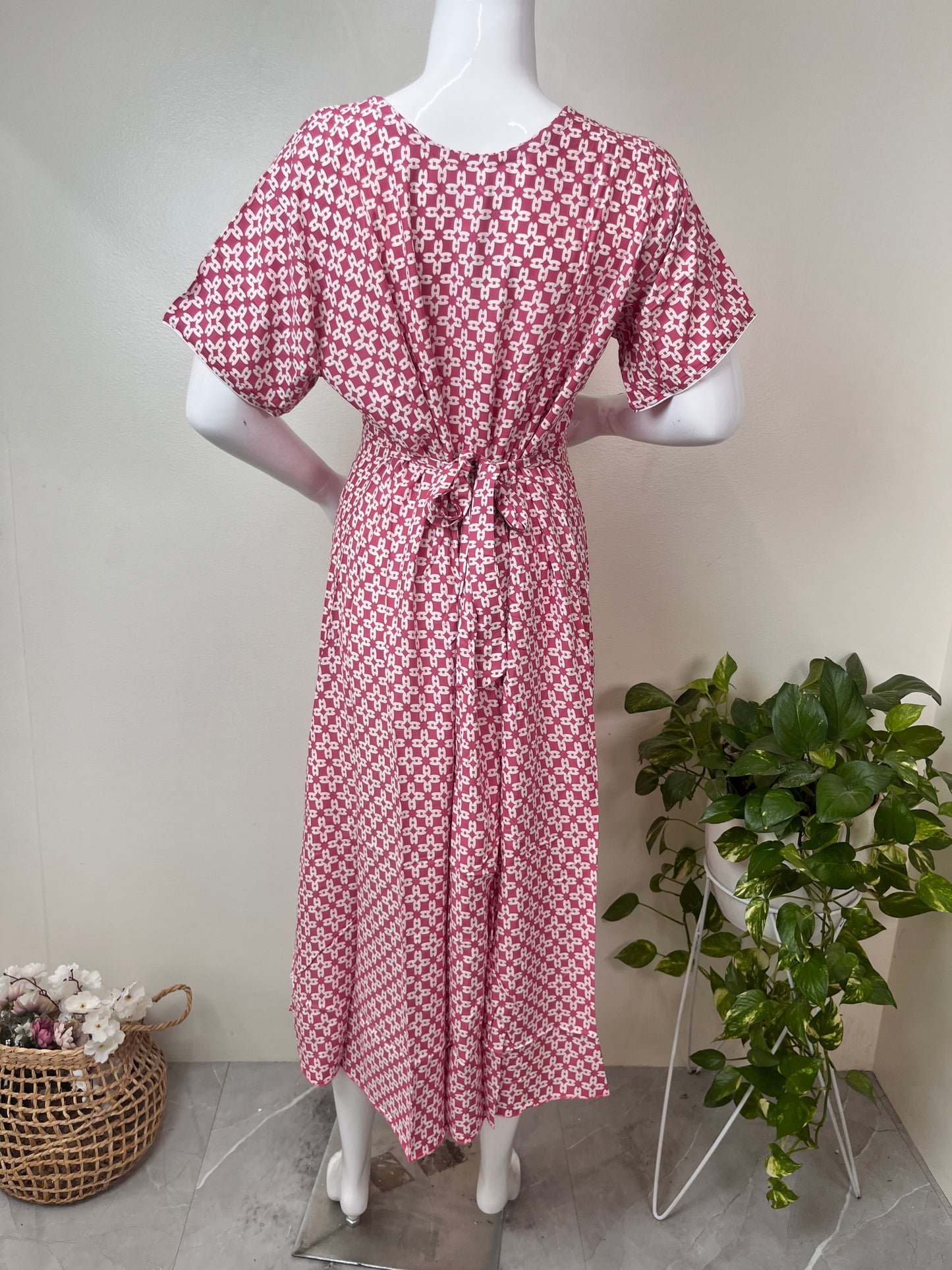 Baby Pink Maternity Rayon Fabric Bliss Gown