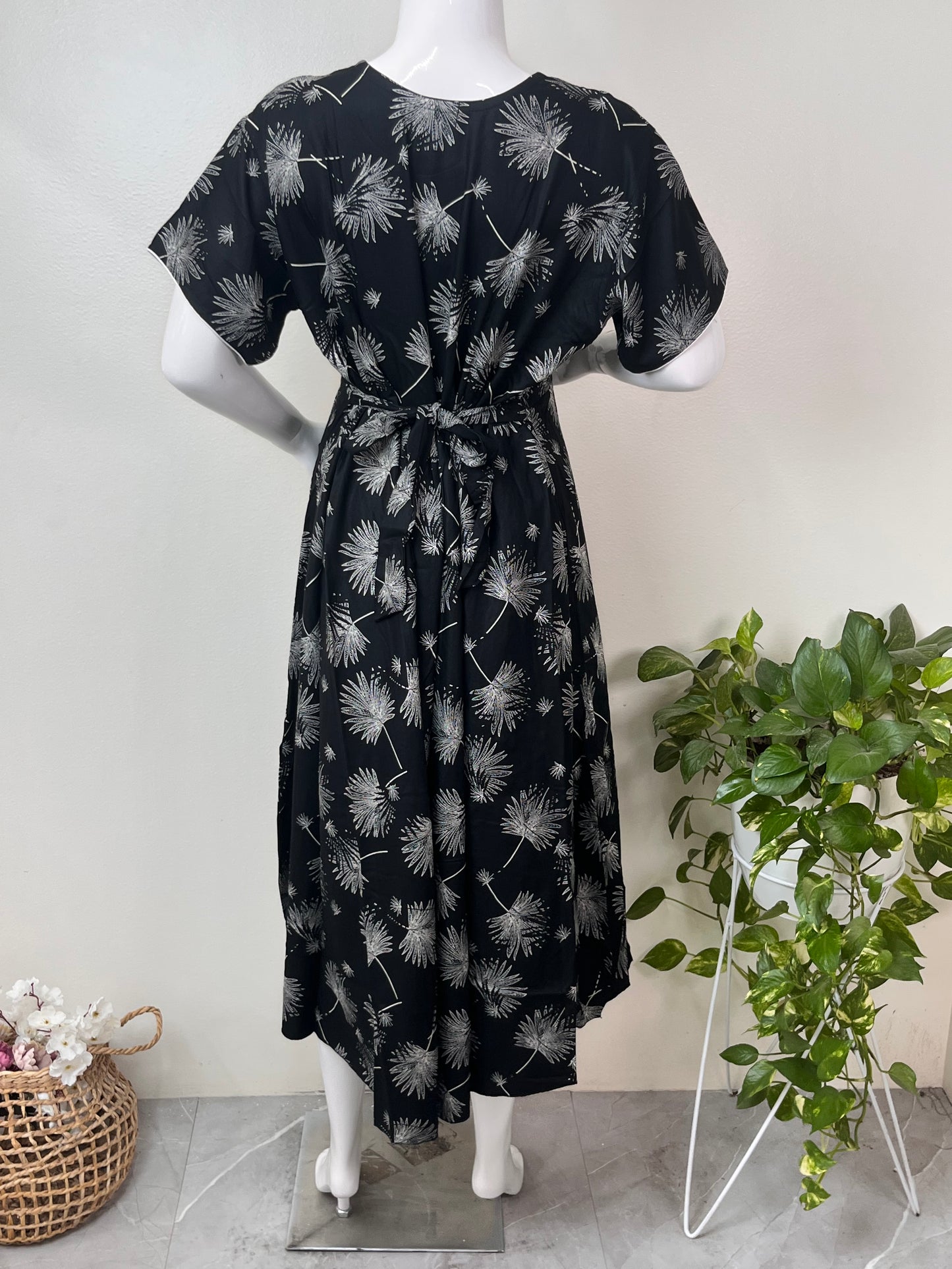 Motherhood Bliss Black Rayon Fabric Maternity Gown