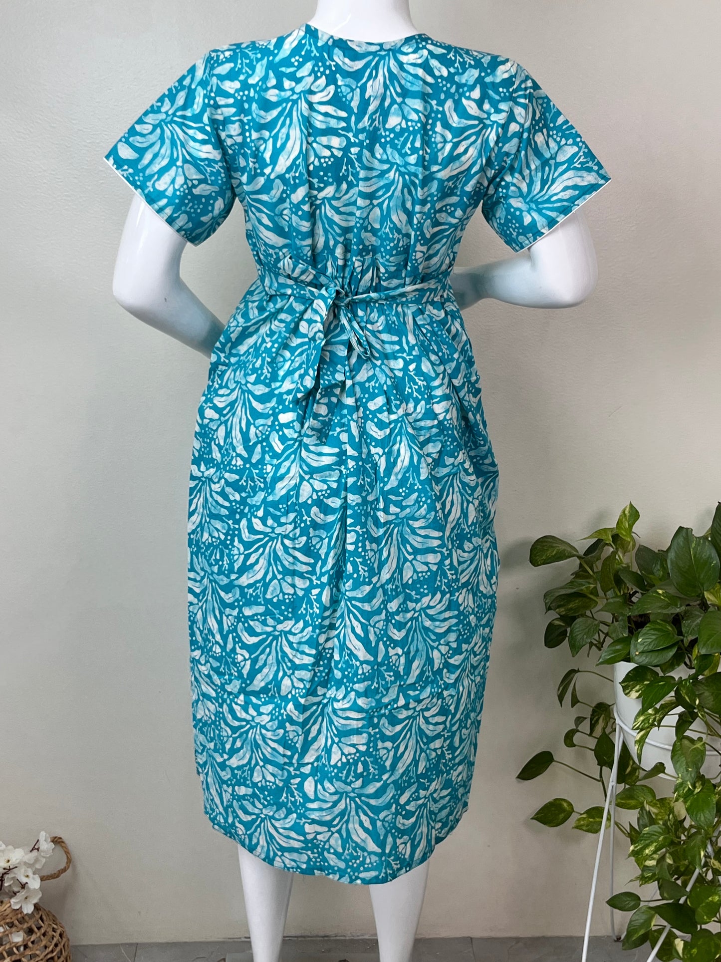 Sky Blue Gentle Touch Pure Cotton Maternity Gown