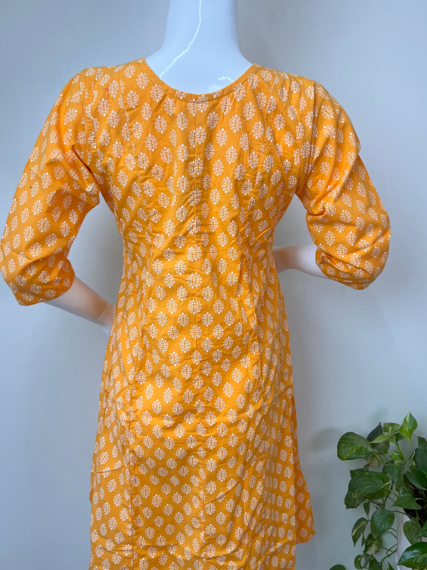 Yellow Motherhood Bliss Pure Cotton Maternity Kurti