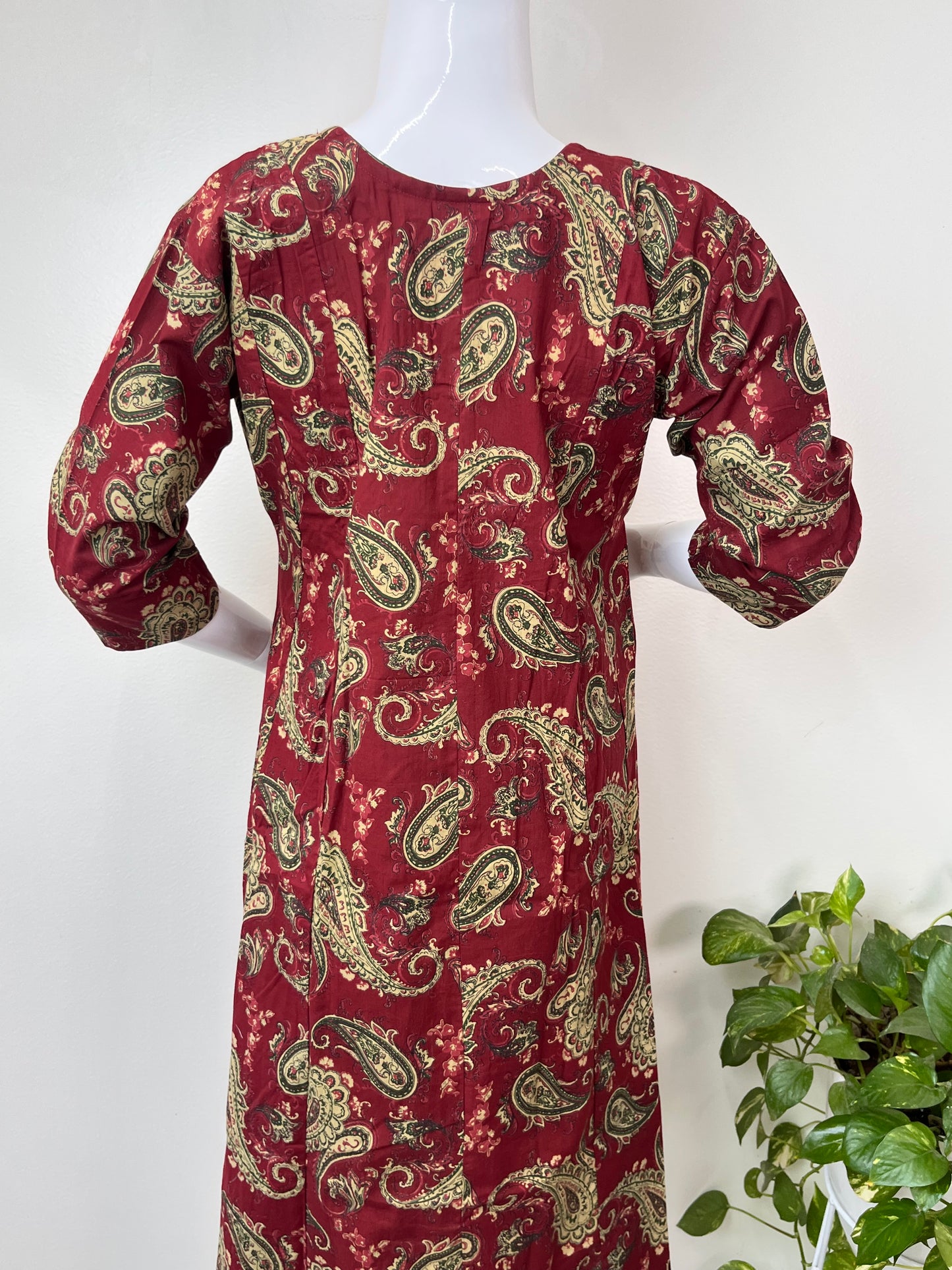 Maroon Everyday Ease Pure Cotton Maternity and Nursing Kurti