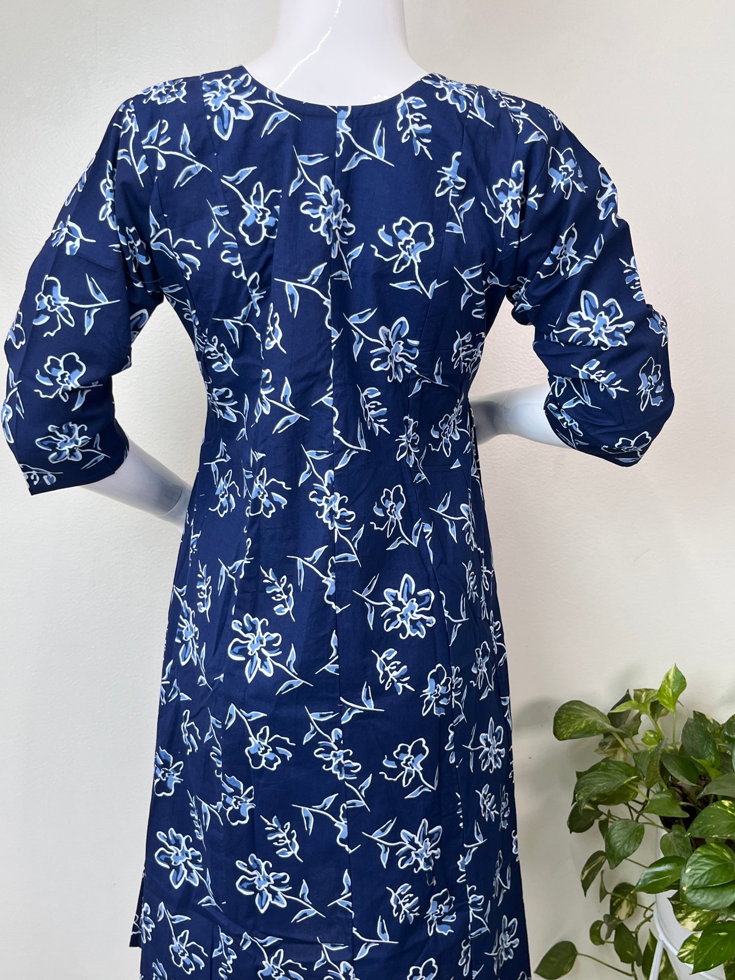Navy Blue Comfortable Pure Cotton Nursing Kurti
