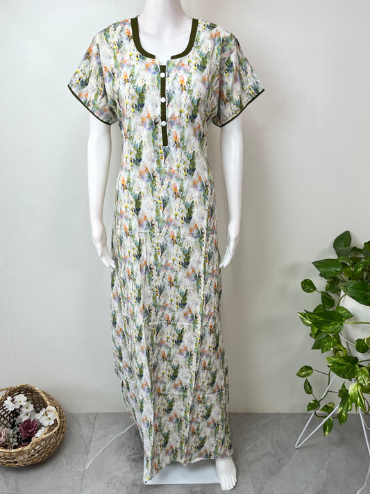 Green Premium Rayon Fabric Nightgown