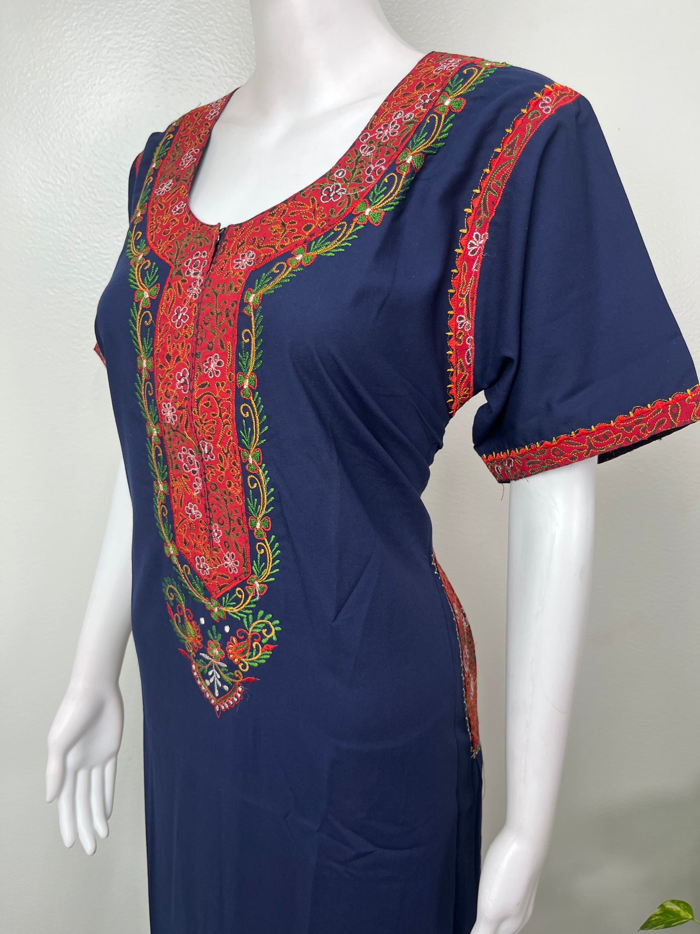 Navy Blue Delicate Embroidery Bizzylizzy Nightgown