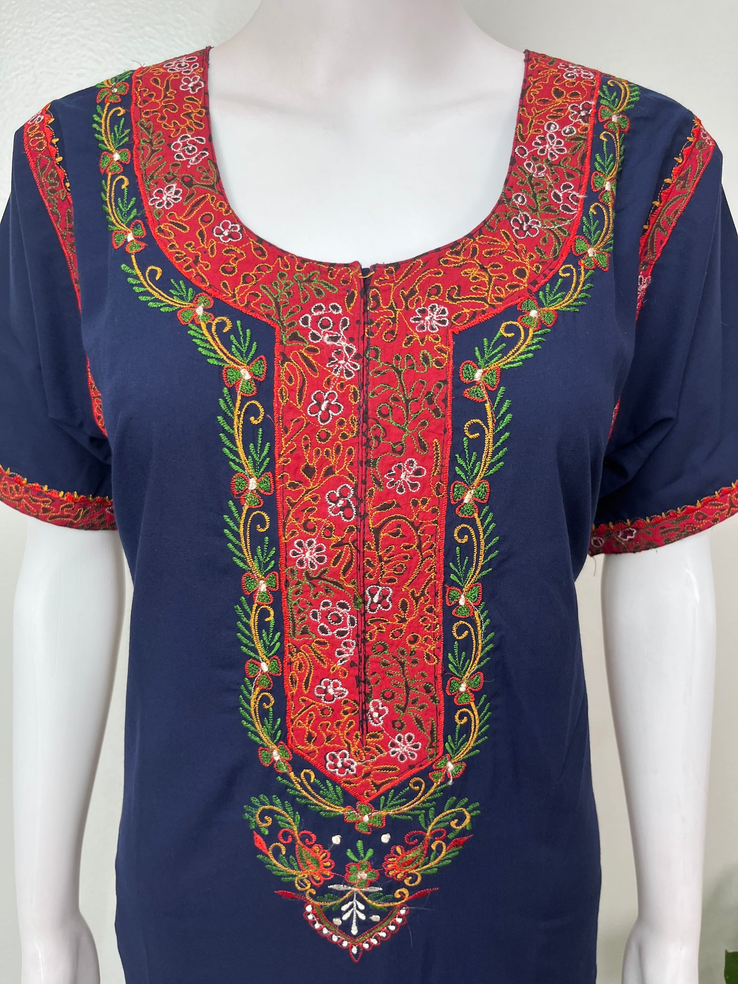 Navy Blue Delicate Embroidery Bizzylizzy Nightgown