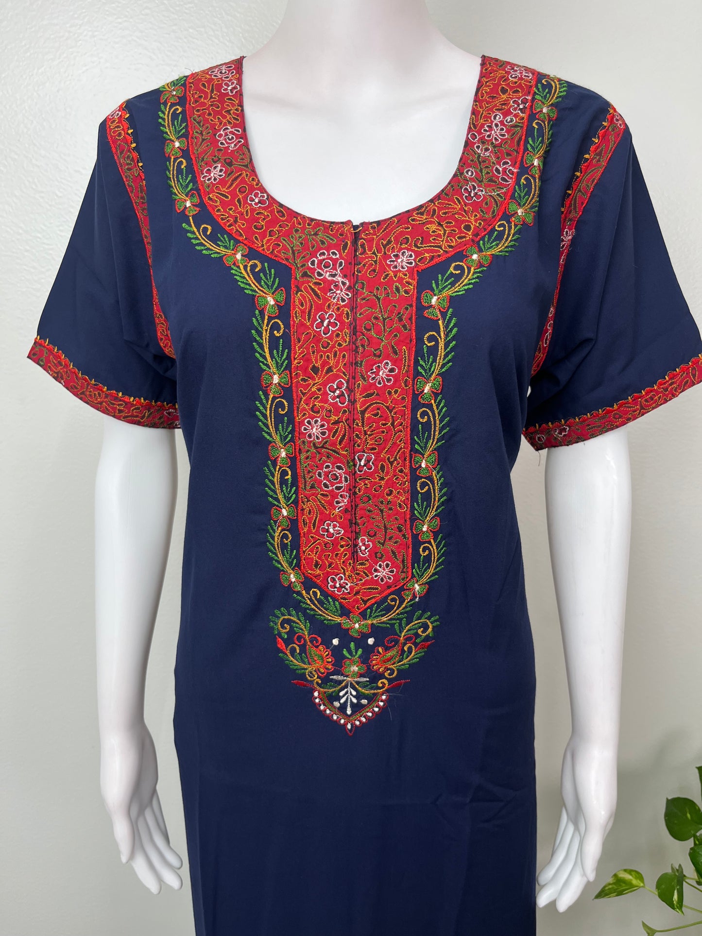 Navy Blue Delicate Embroidery Bizzylizzy Nightgown