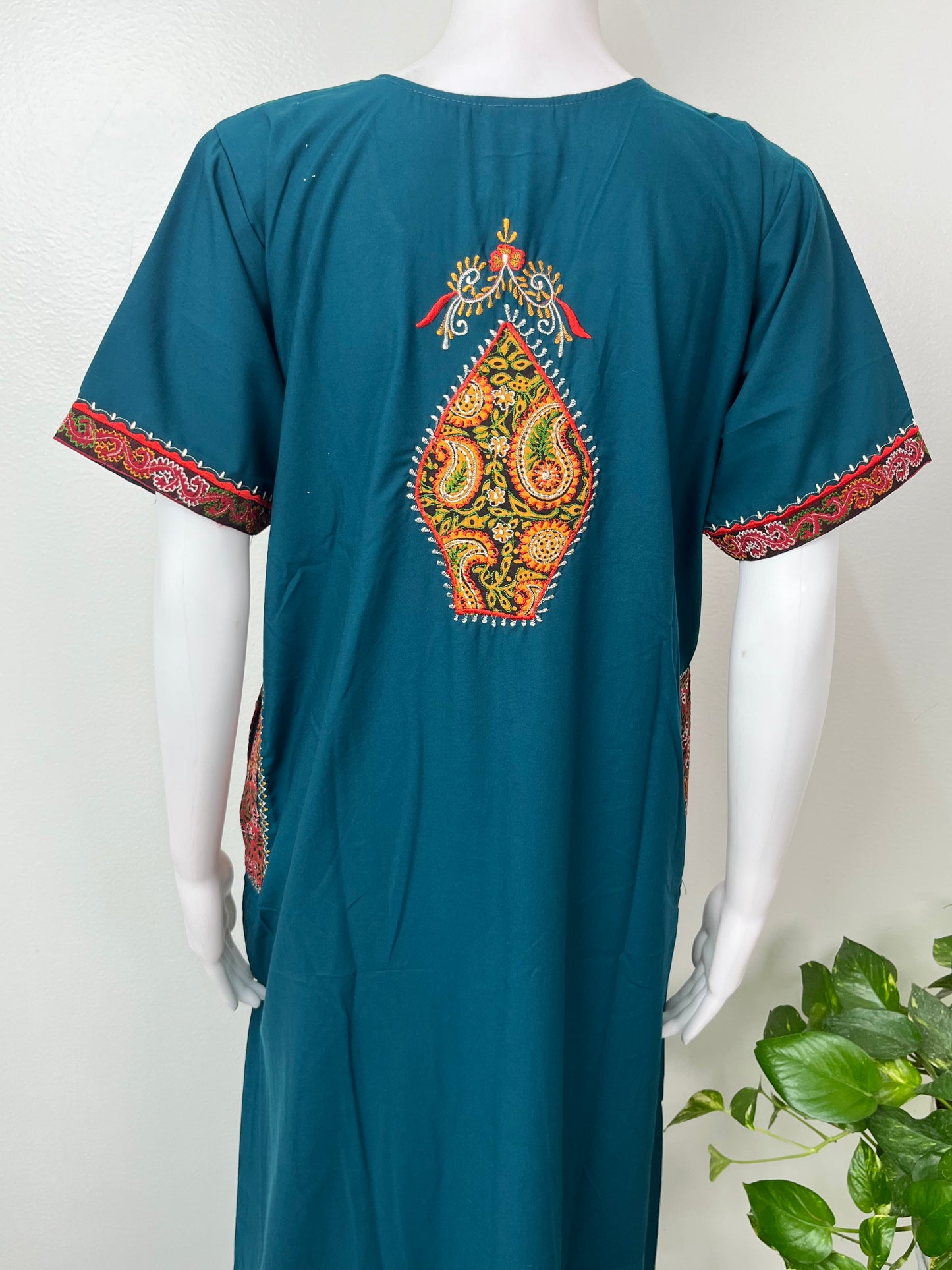 Teal Blue Premium Bizzylizzy Embroidered Nightgown