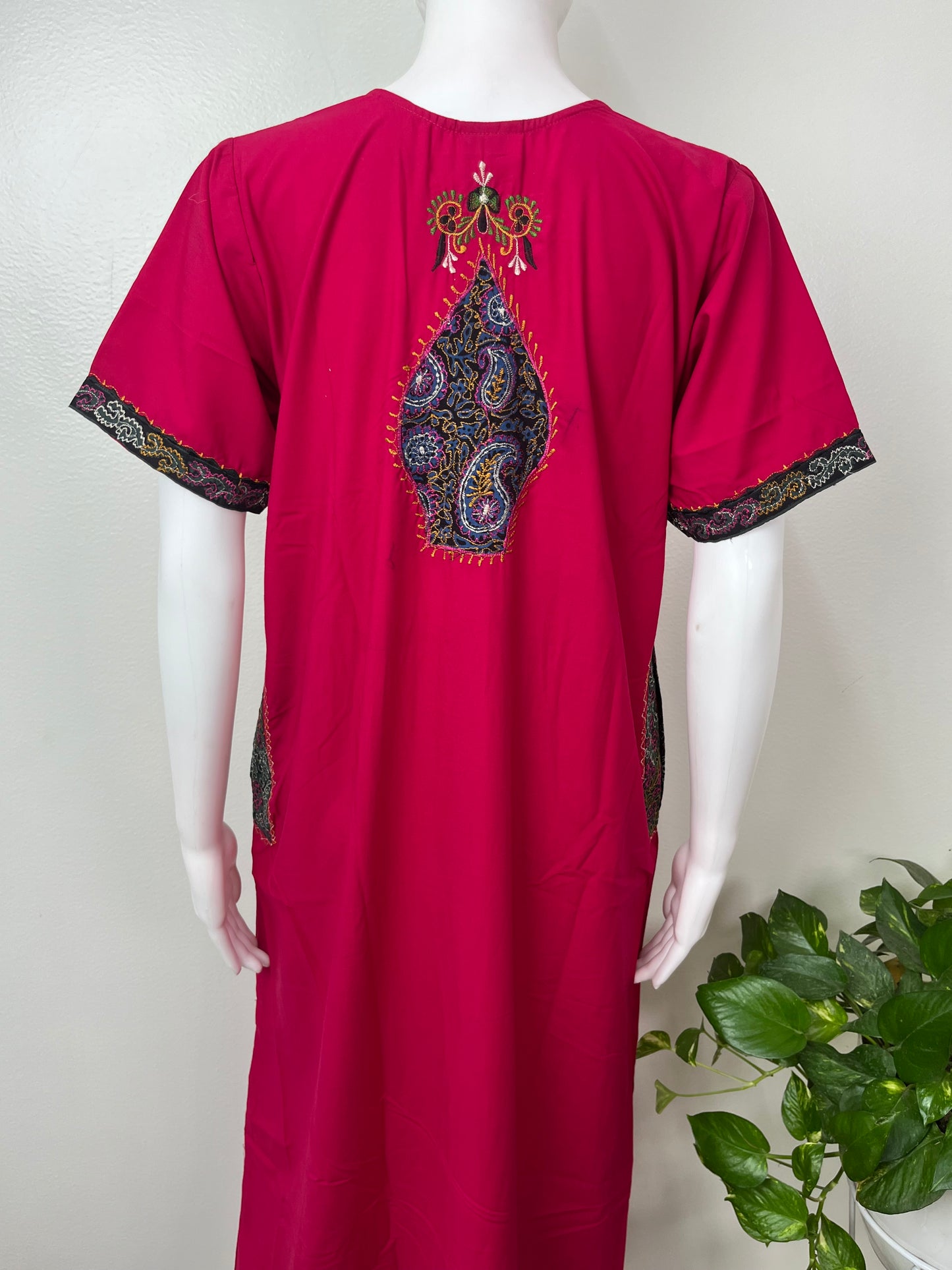 Hot Pink Graceful Bizzylizzy Nightgown with Embroidery