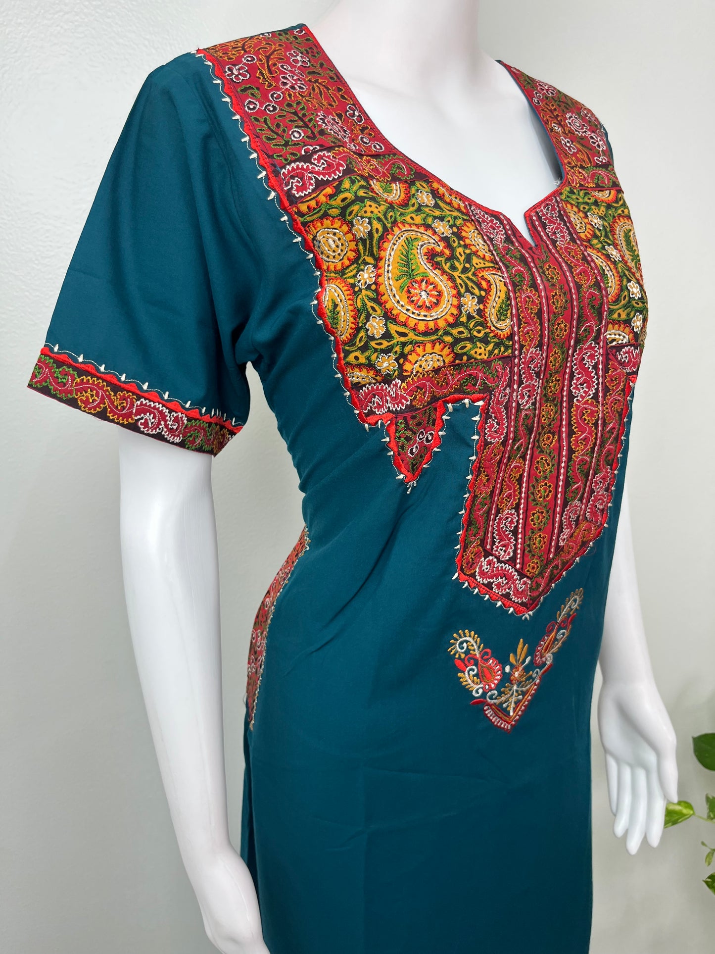 Teal Blue Premium Bizzylizzy Embroidered Nightgown