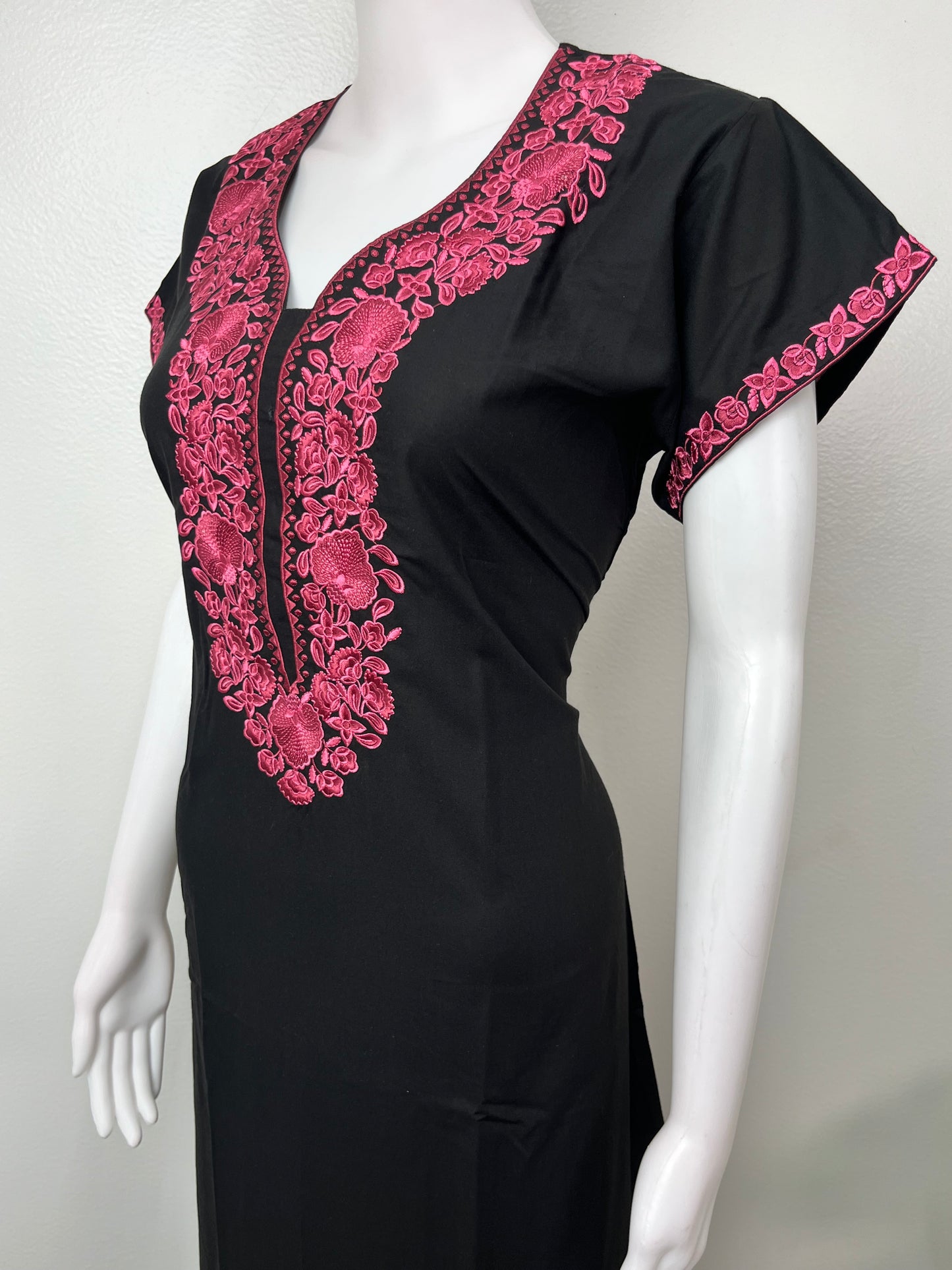Black Delicate Embroidery Bizzylizzy Nighty