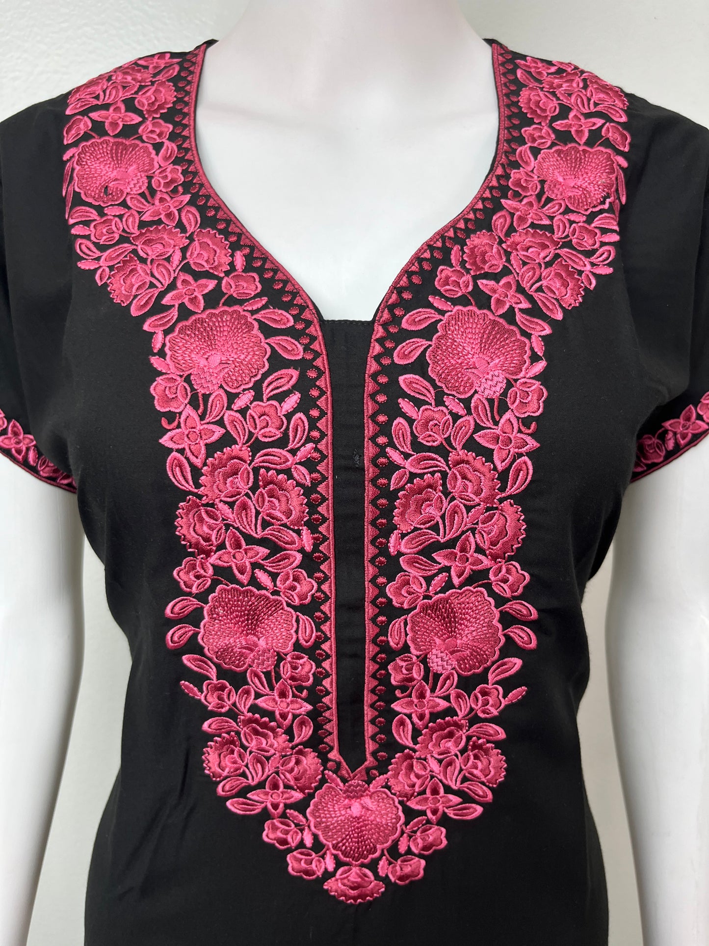 Black Delicate Embroidery Bizzylizzy Nighty