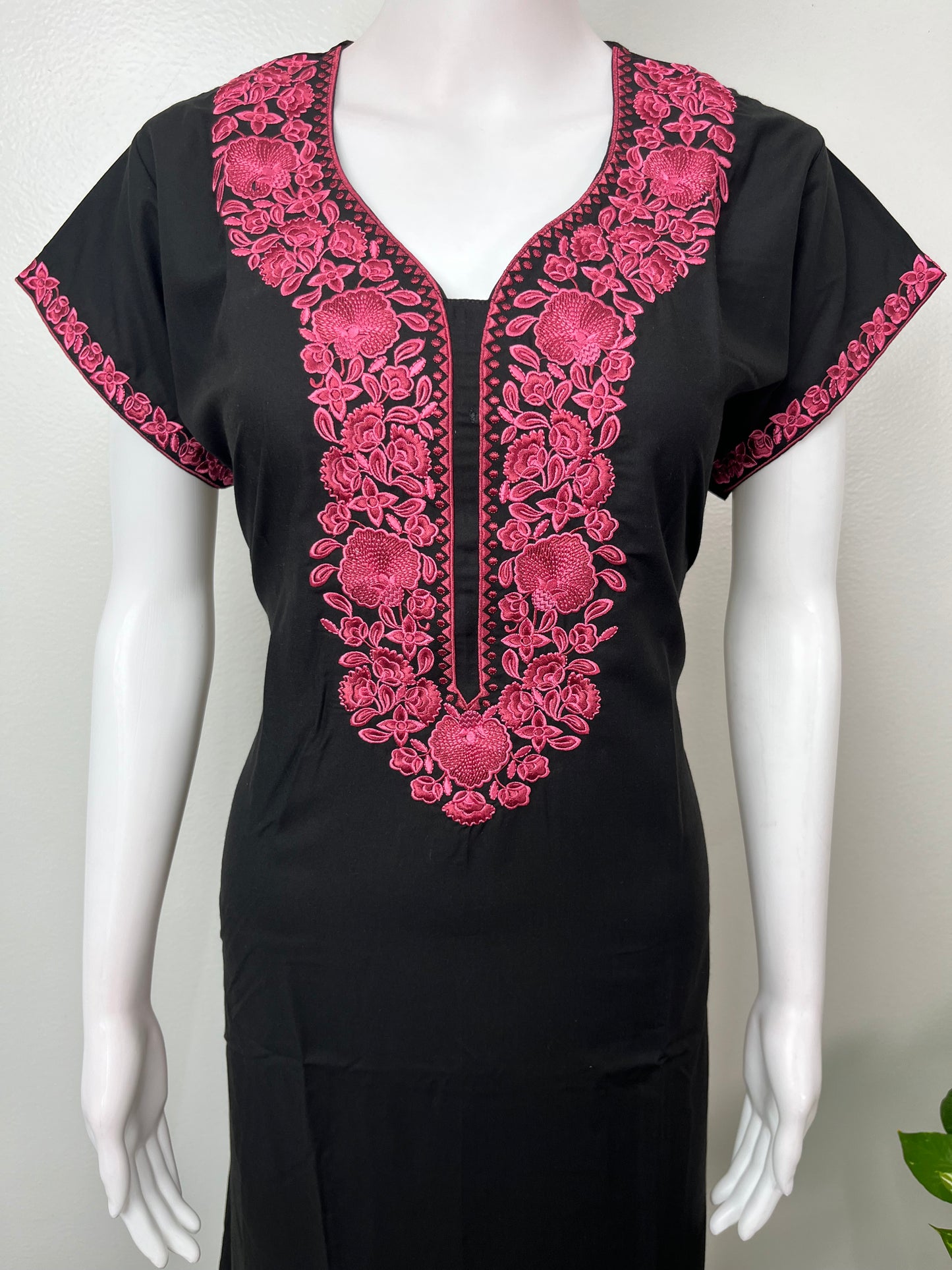 Black Delicate Embroidery Bizzylizzy Nighty