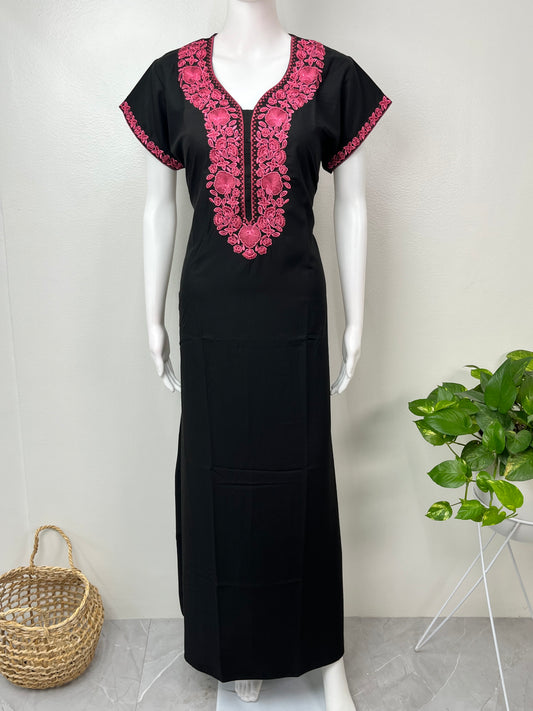 Black Delicate Embroidery Bizzylizzy Nighty