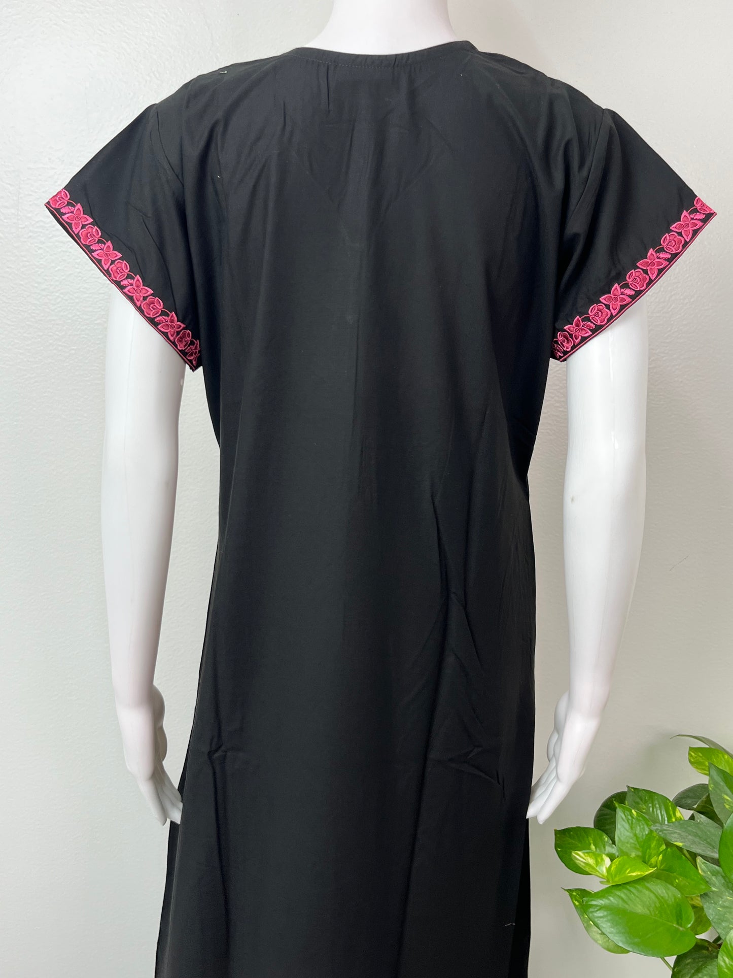 Black Delicate Embroidery Bizzylizzy Nighty