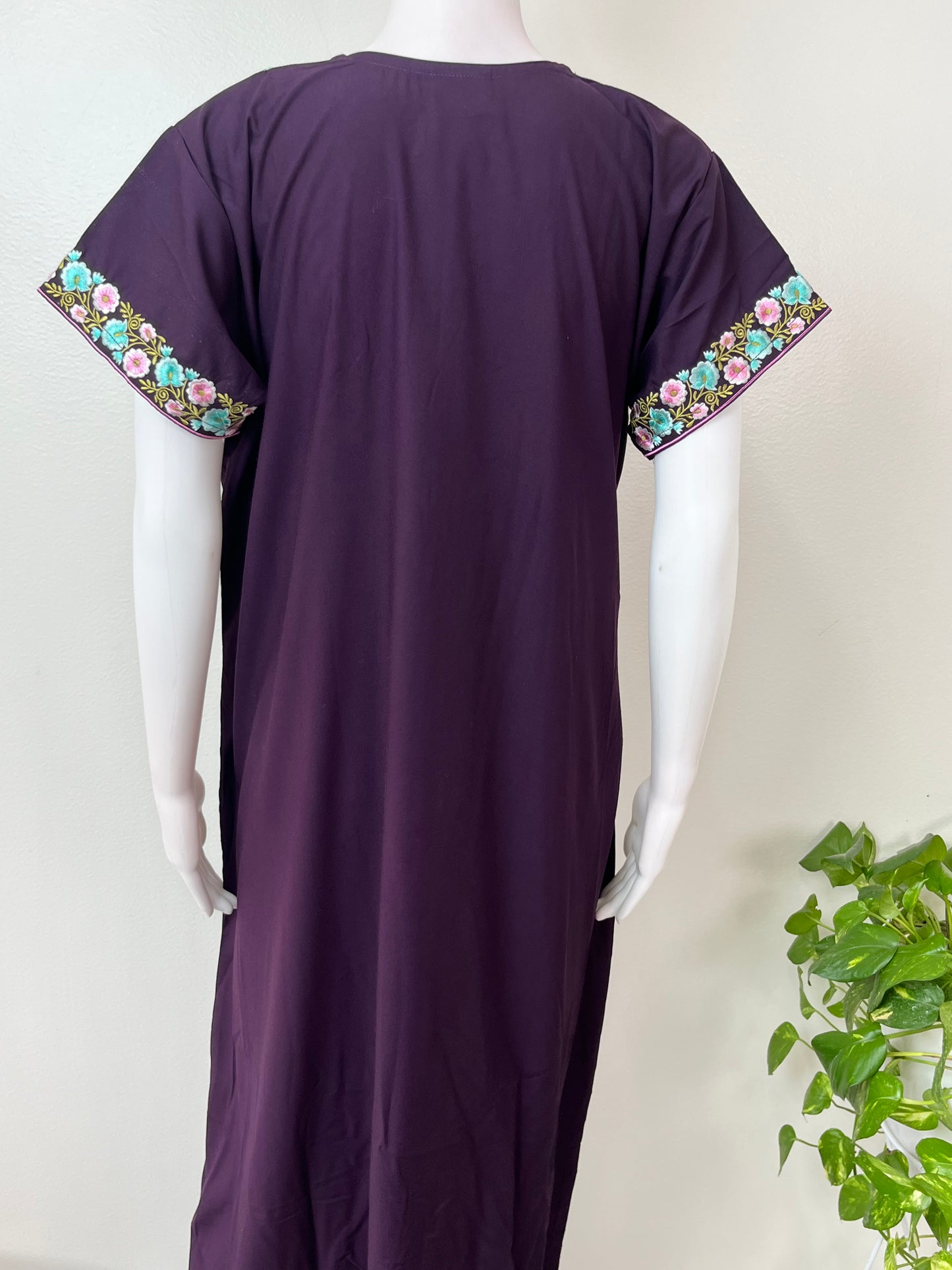 Wine Premium Bizzylizzy Embroidered Nightgown