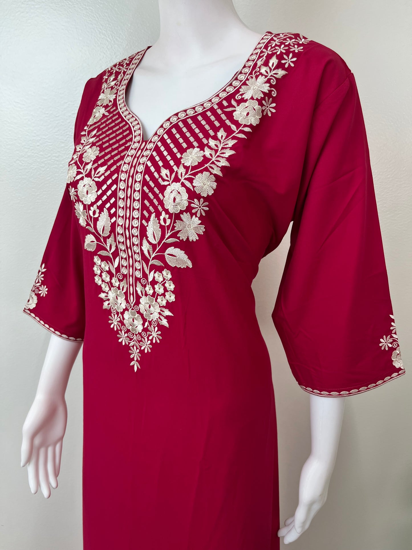 Red Classic Charm Long Sleeves Bizzylizzy Nighty