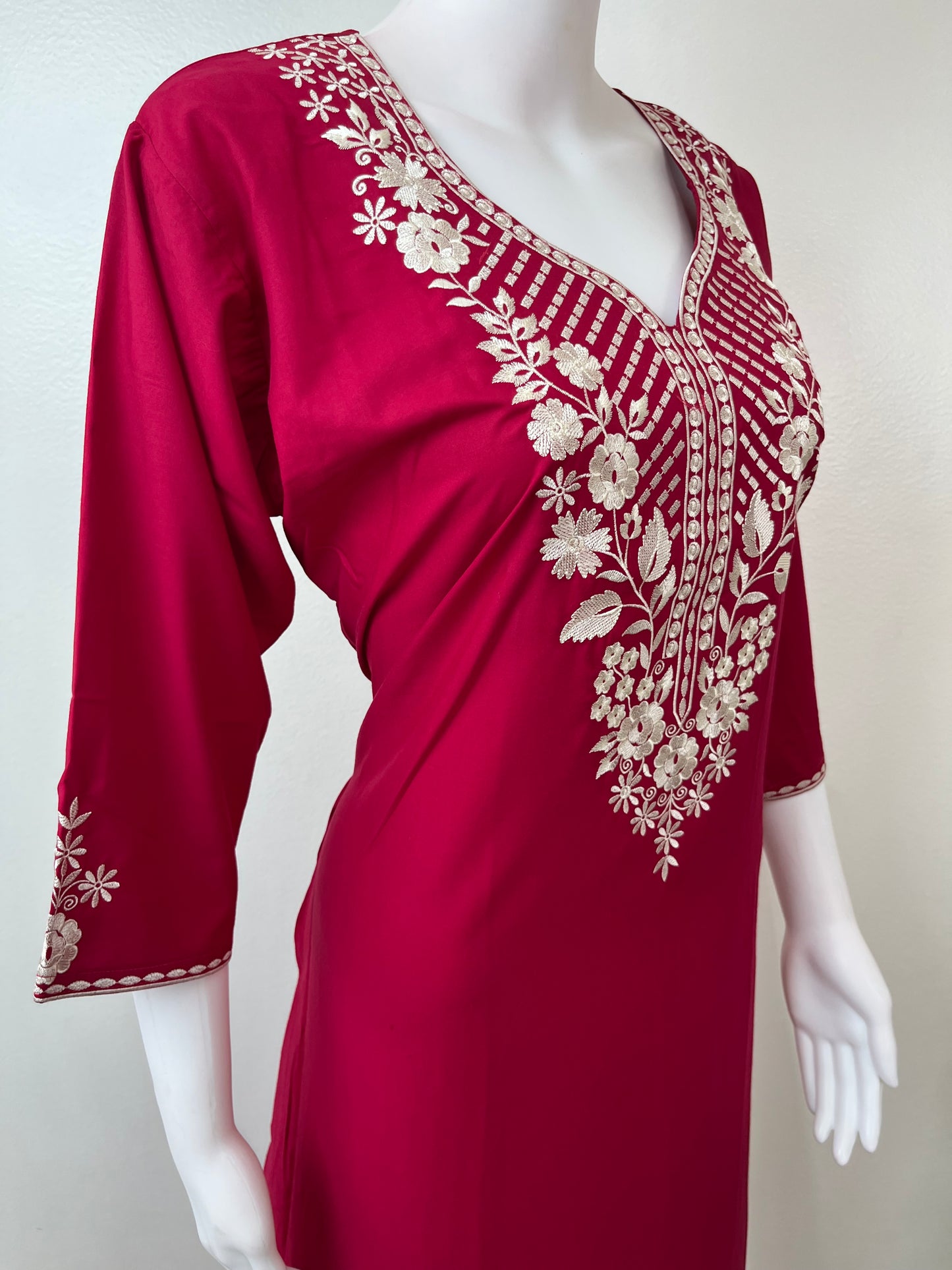 Red Classic Charm Long Sleeves Bizzylizzy Nighty